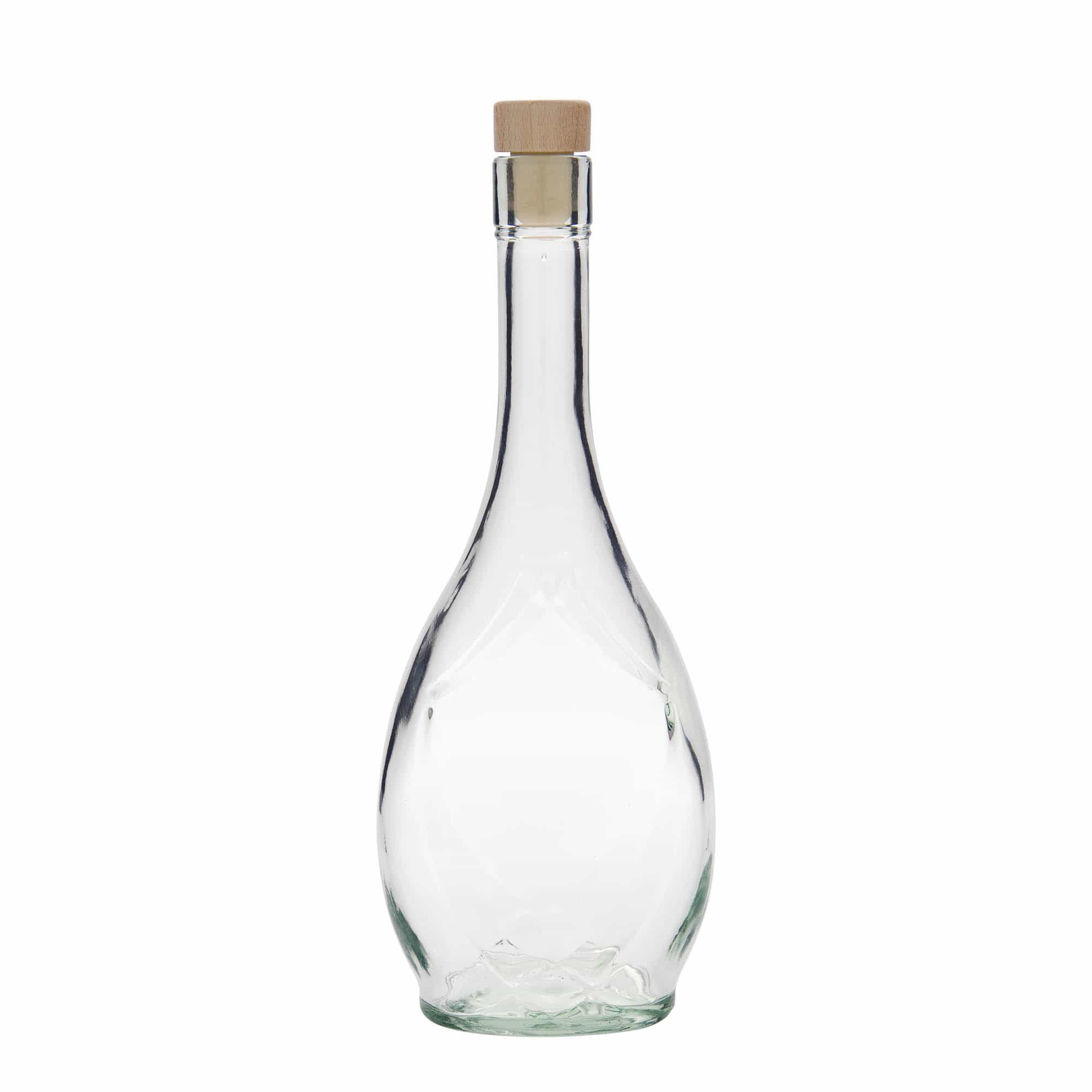 Garrafa de vidro de 500 ml 'Saragossa', oval, boca: cortiça