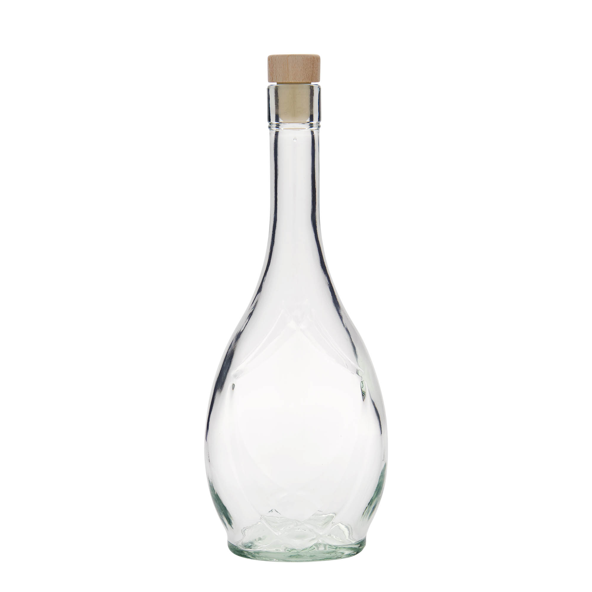 Garrafa de vidro de 500 ml 'Saragossa', oval, boca: cortiça