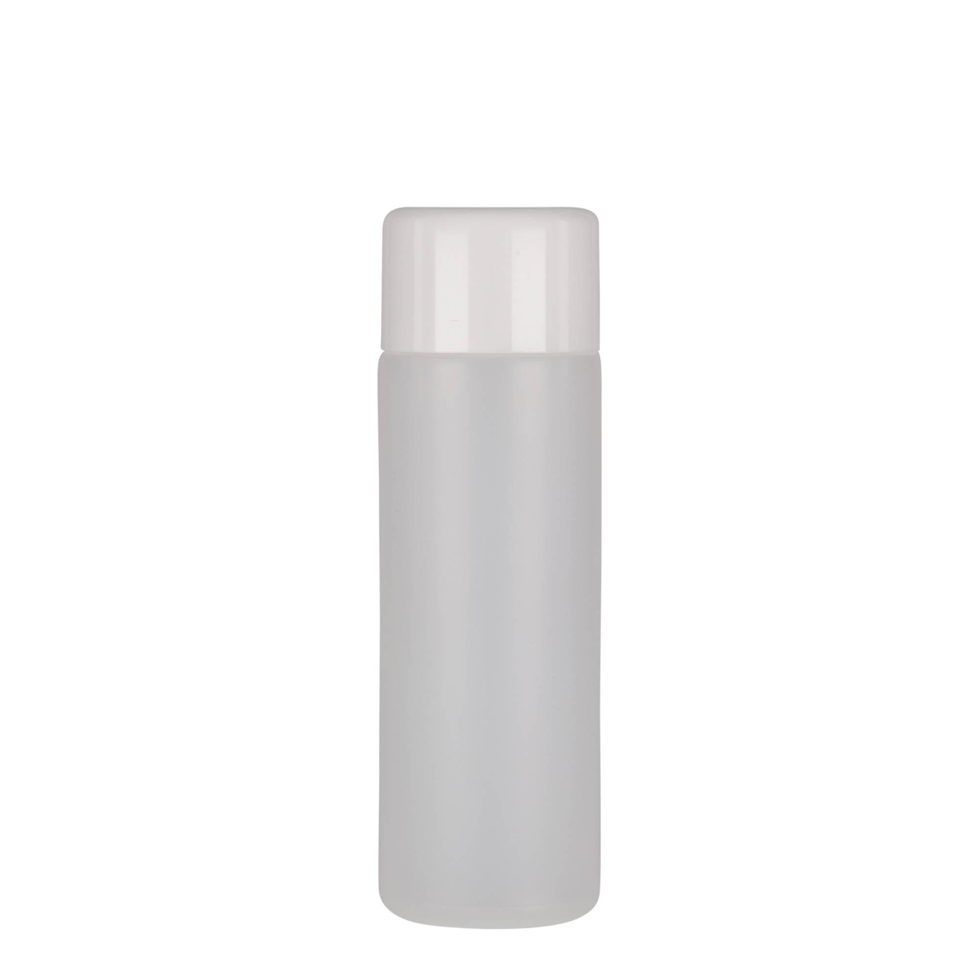 200 ml garrafa redonda, plástico PE, natural, abertura: tampa de rosca