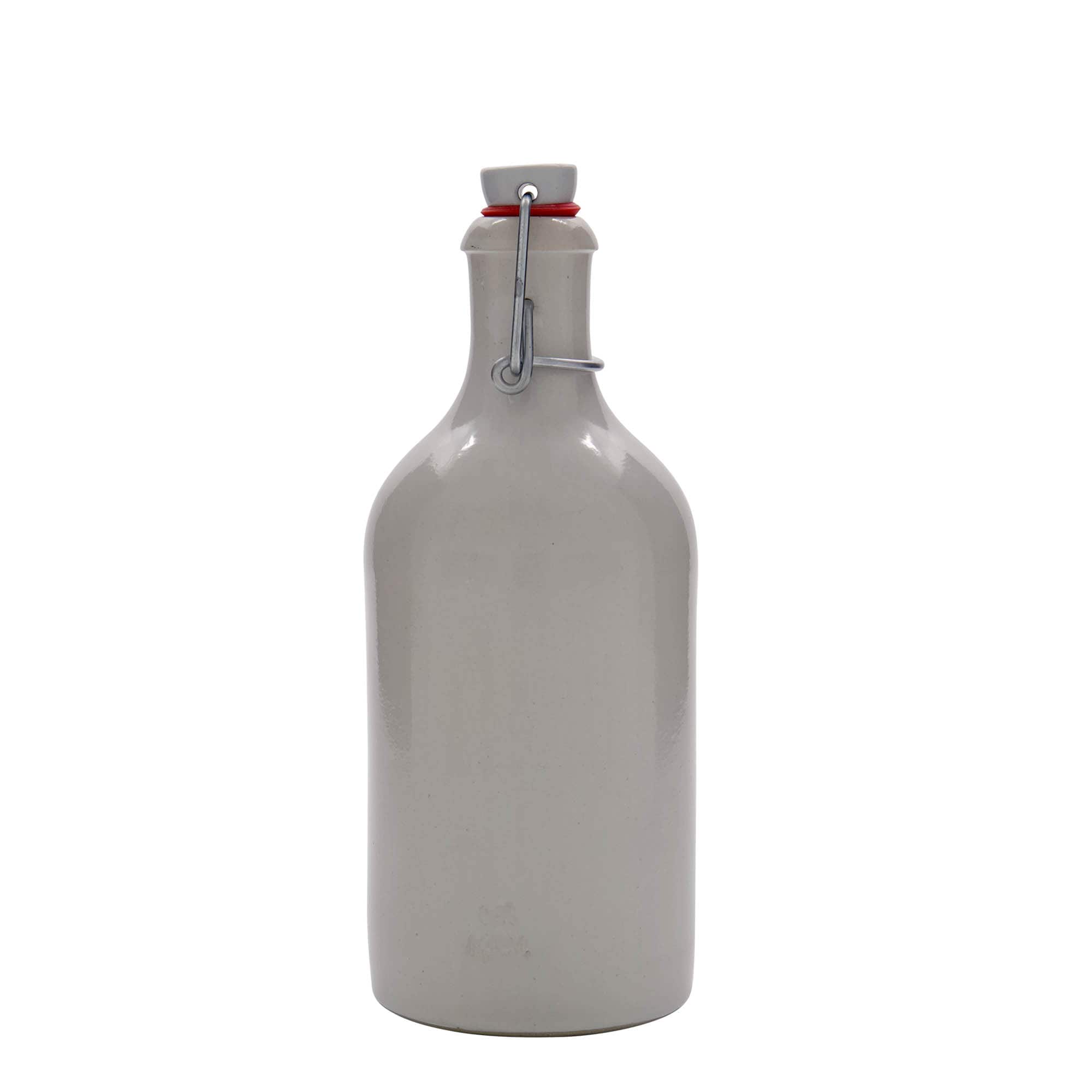 Jarro de barro de 500 ml, grés, branco, boca: fecho de alavanca
