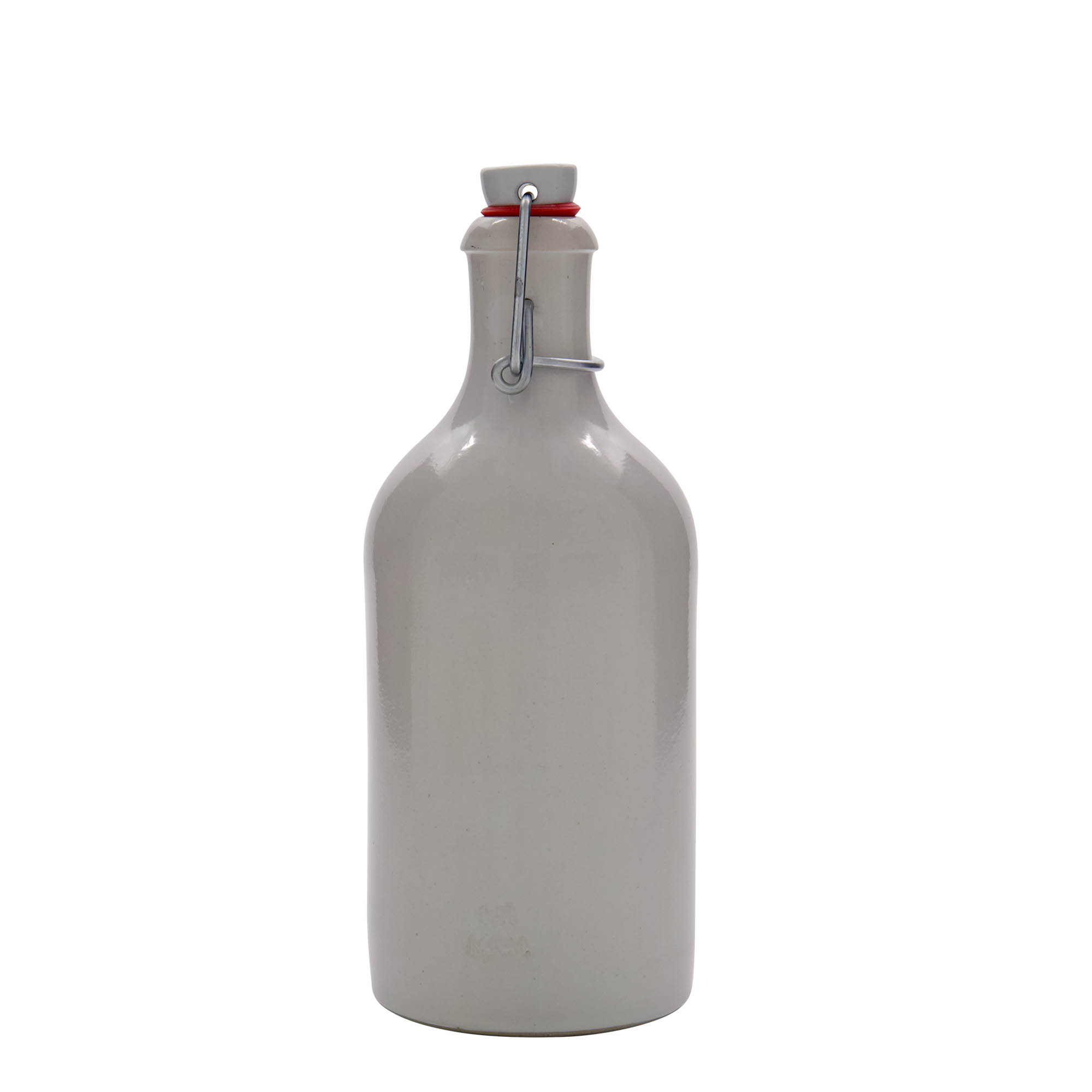 Jarro de barro de 500 ml, grés, branco, boca: fecho de alavanca Jarro de barro de 500 ml, grés, branco, boca: fecho de alavanca