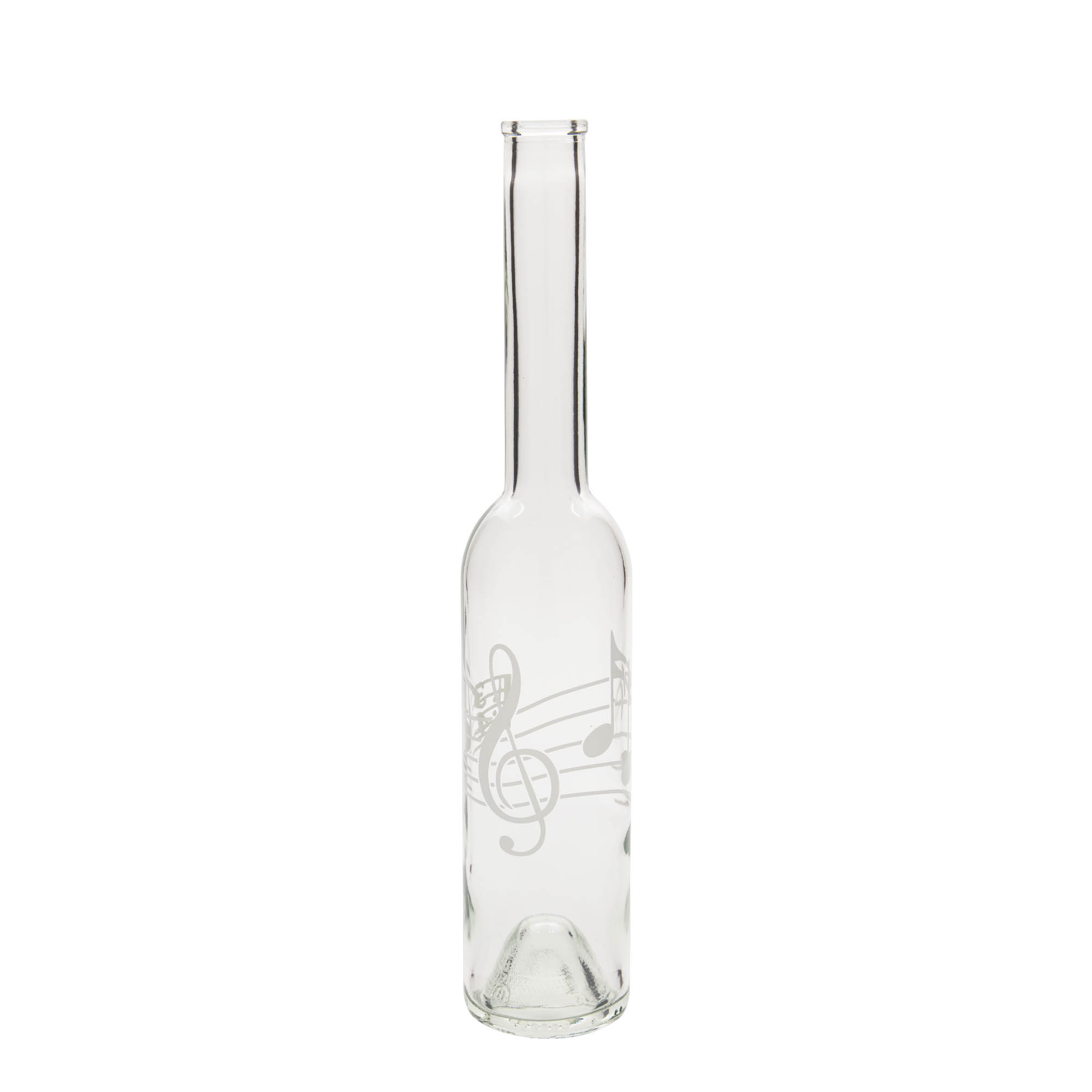 Garrafa de vidro de 350 ml 'Ópera', motivo: notas musicais, boca: cortiça Garrafa de vidro de 350 ml 'Ópera', motivo: notas musicais, boca: cortiça