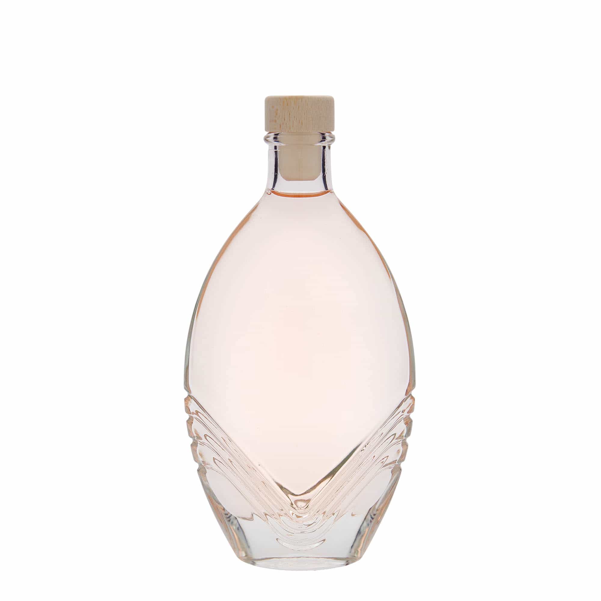200 ml Garrafa de vidro 'Florence', oval, boca: Cortiça
