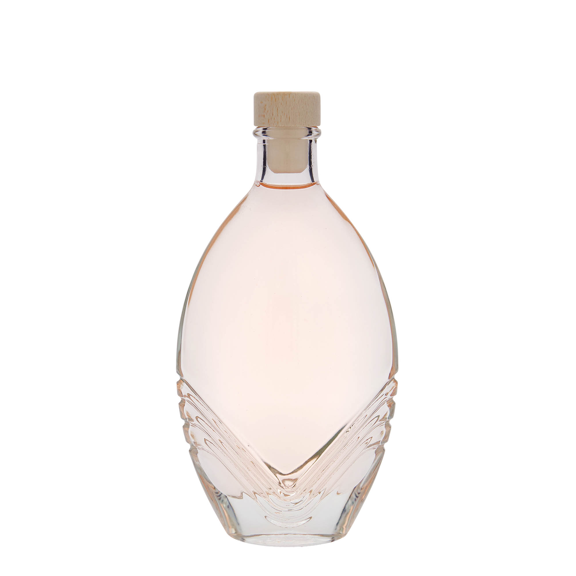 Frasco de vidro de 200 ml 'Florence', oval, boca: cortiça Frasco de vidro de 200 ml 'Florence', oval, boca: cortiça