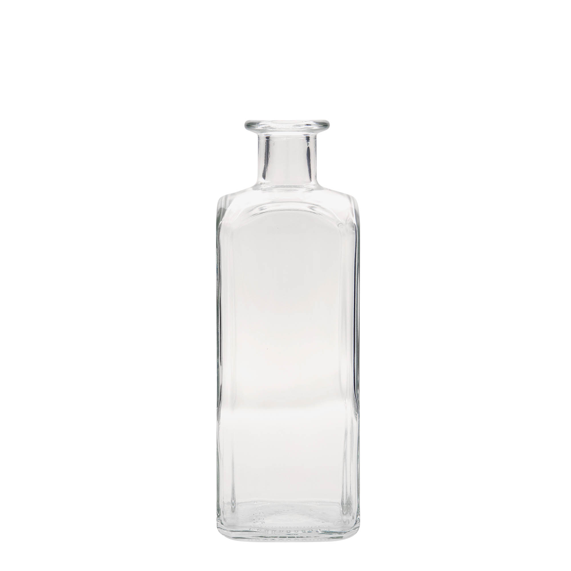 Garrafa de vidro de 500 ml Apotheker Carré, quadrada, boca: cortiça Garrafa de vidro de 500 ml Apotheker Carré, quadrada, boca: cortiça