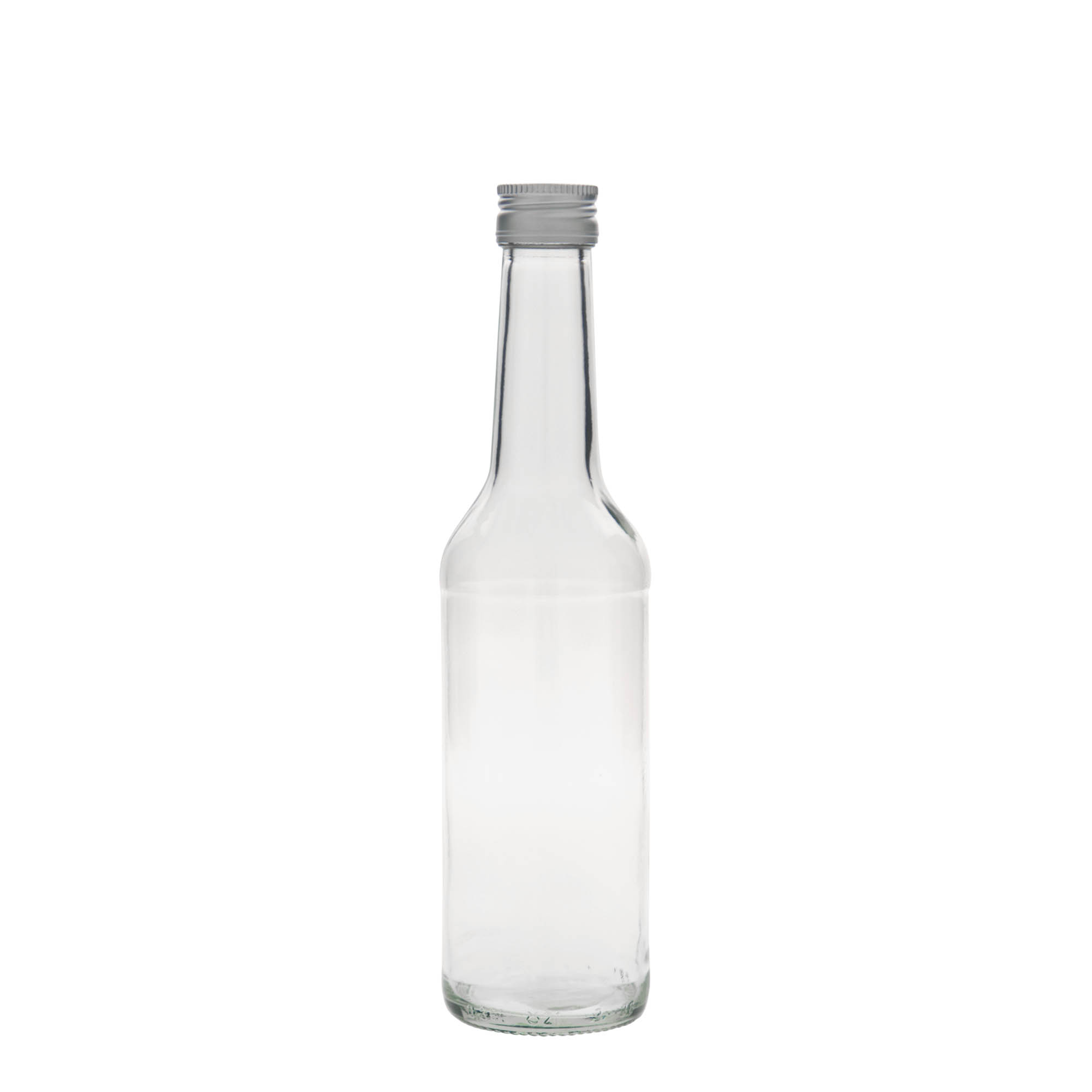 Garrafa de vidro de 350 ml com gargalo reto, boca: PP 28 Garrafa de vidro de 350 ml com gargalo reto, boca: PP 28