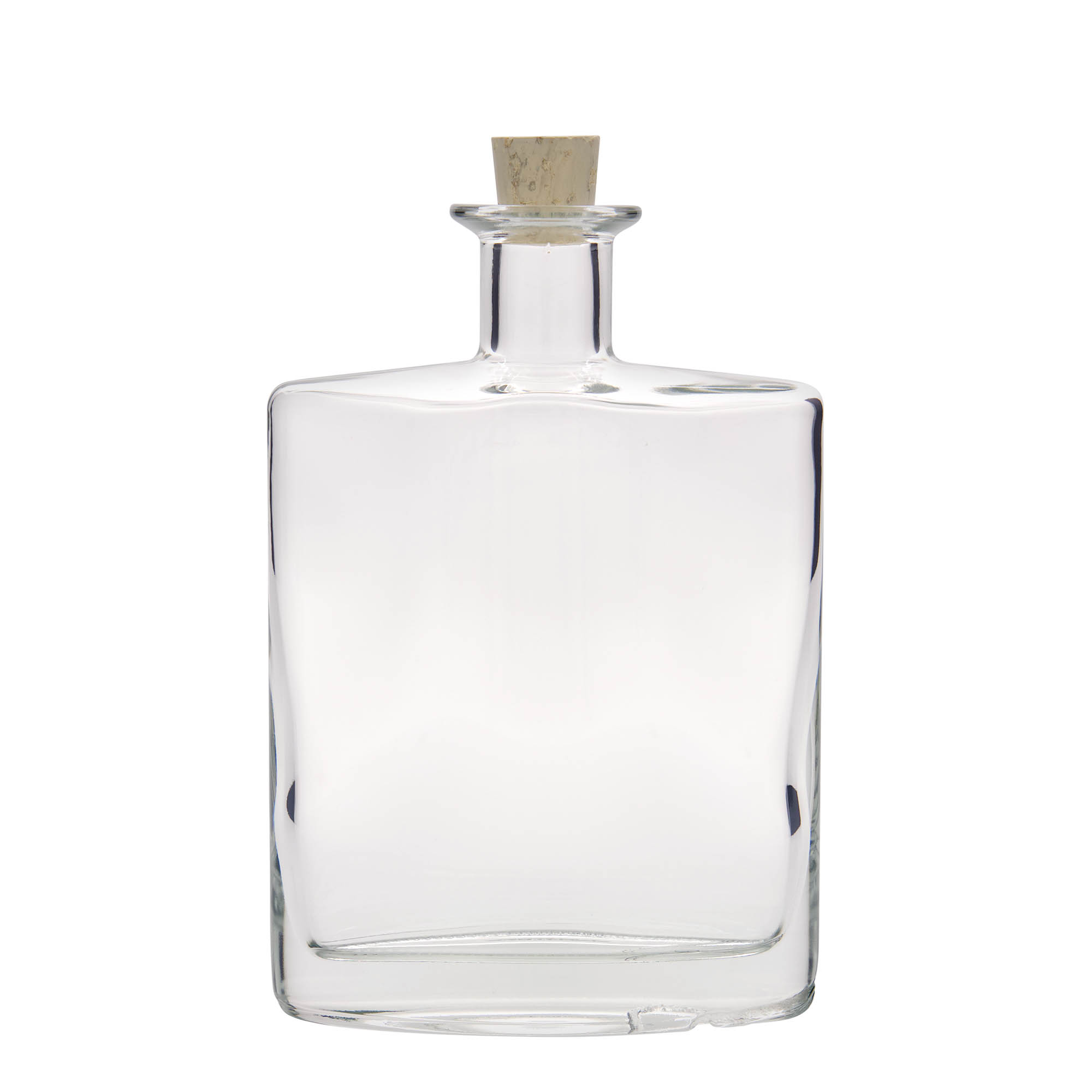 Garrafa de vidro de 700 ml 'Zorbas', oval, boca: cortiça