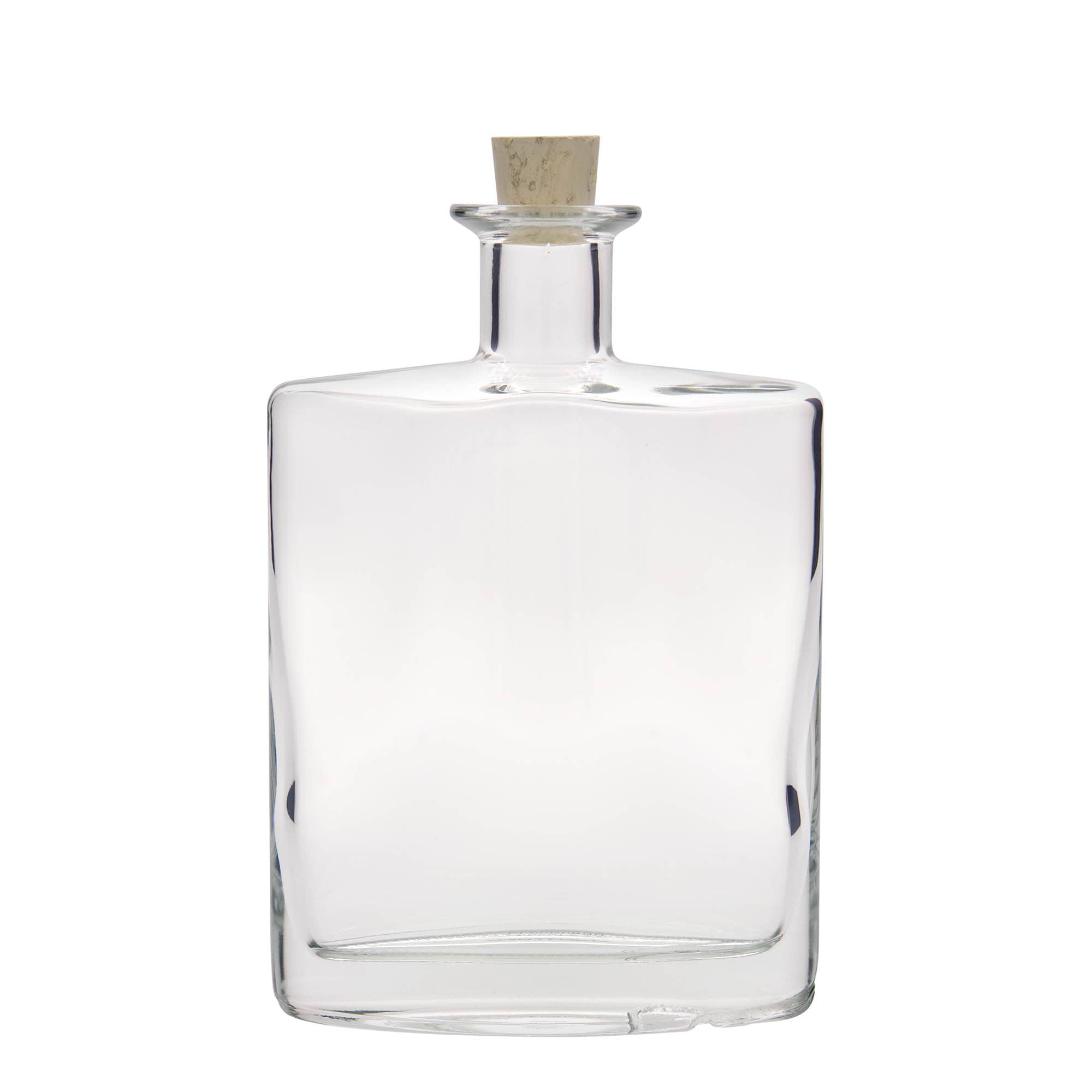 Garrafa de vidro de 700 ml 'Zorbas', oval, boca: cortiça Garrafa de vidro de 700 ml 'Zorbas', oval, boca: cortiça