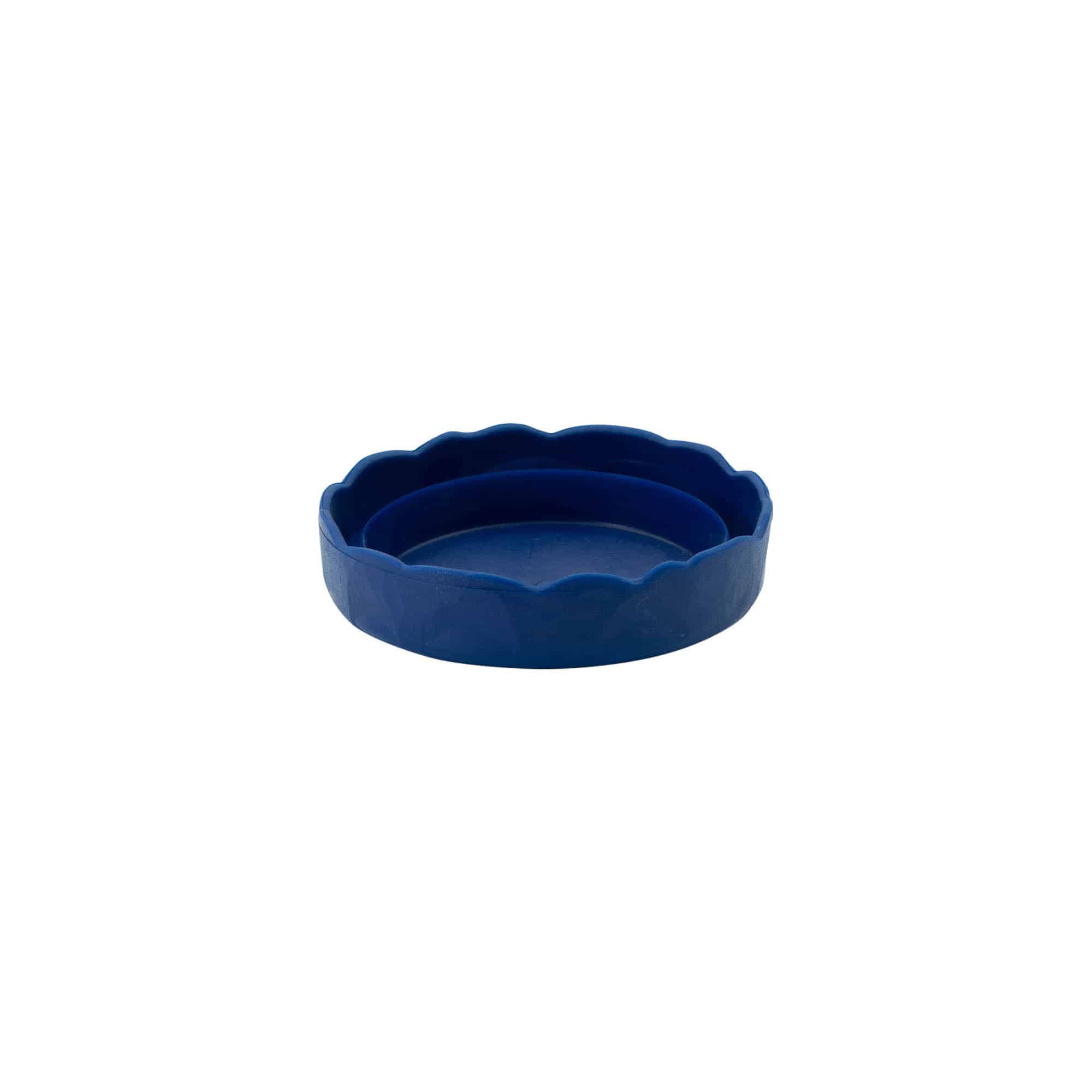 Tampa de encaixe para pote de cerâmica de gargalo estreito, plástico HDPE, azul