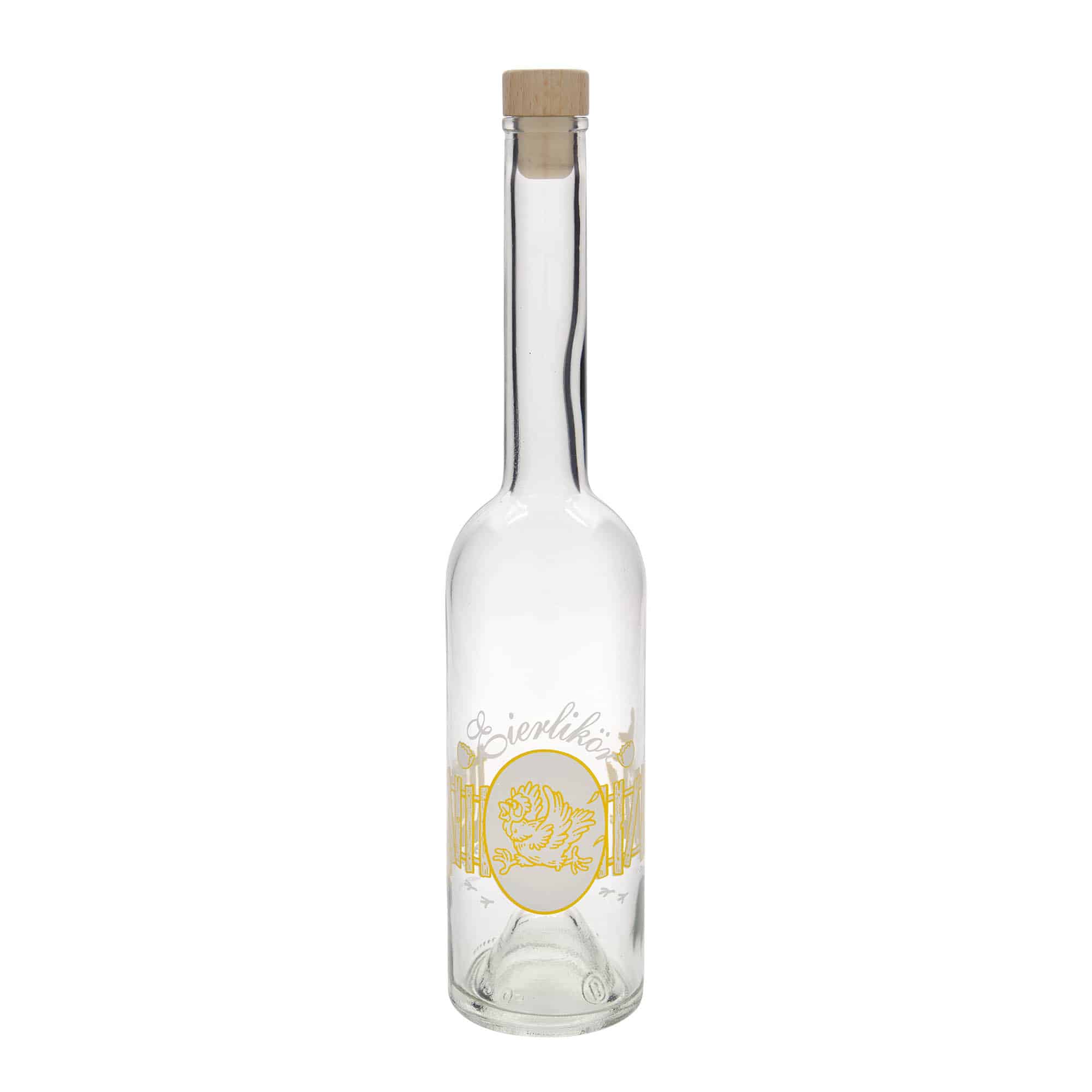 Garrafa de vidro de 500 ml 'Opera', motivo: licor de ovo, boca: cortiça