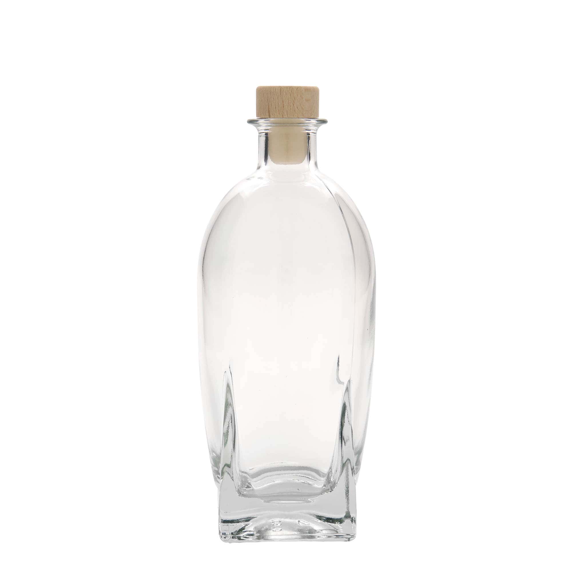 Garrafa de vidro de 500 ml 'Zino', quadrada, boca: cortiça