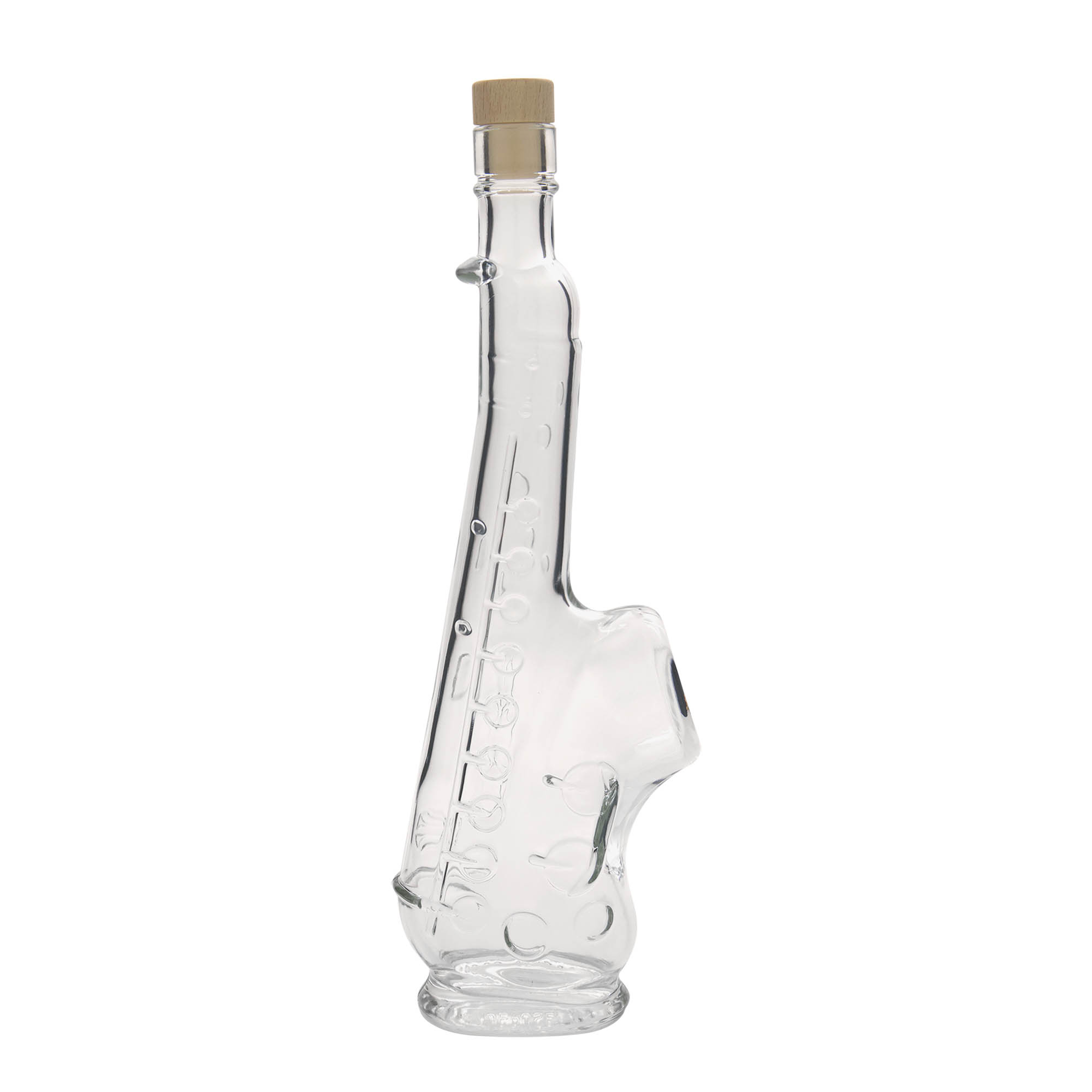 Garrafa de vidro de 500 ml 'Saxofone', Boca: Cortiça