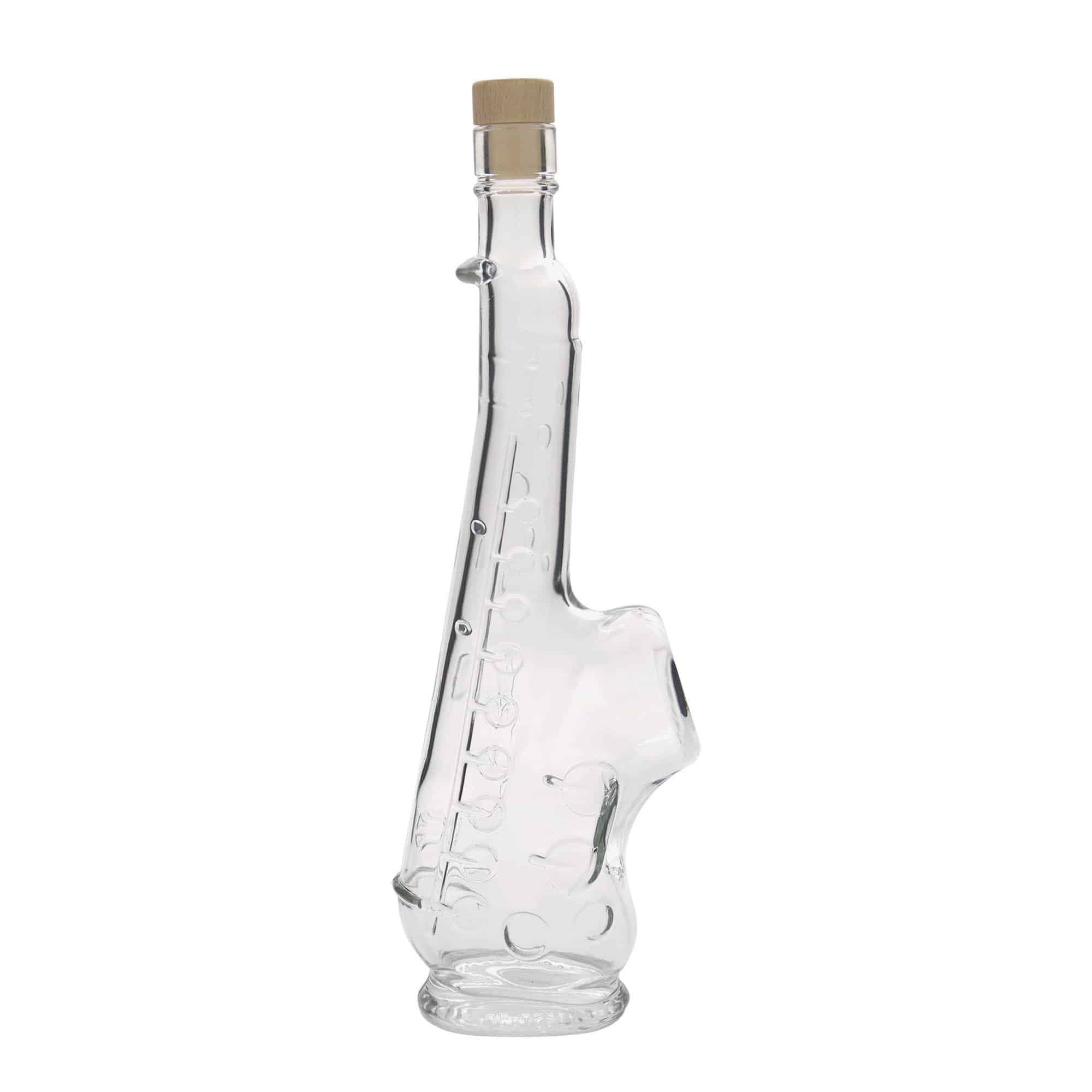 Garrafa de vidro de 500 ml 'Saxofone', Boca: Cortiça