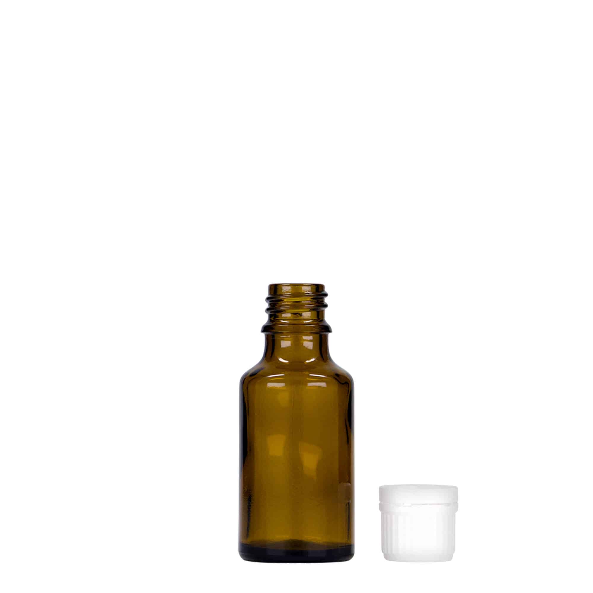 Frasco médico de 25 ml, vidro, castanho, boca: DIN 18