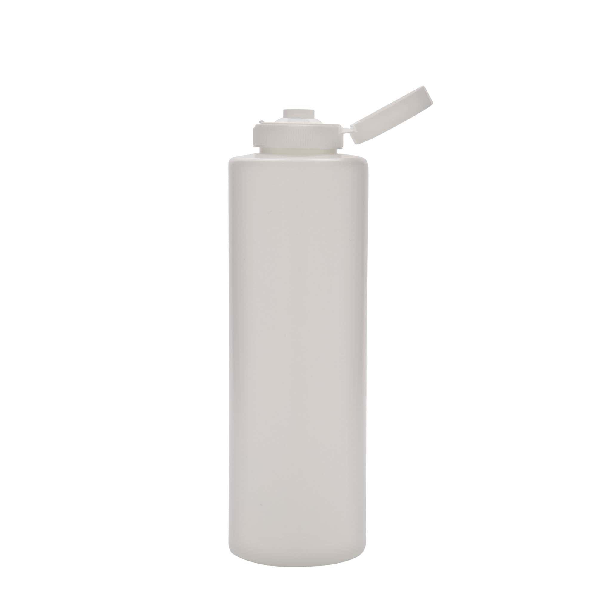 Frasco para molhos de 500 ml, plástico LDPE, branco, bocal: 38/400 Frasco para molhos de 500 ml, plástico LDPE, branco, bocal: 38/400