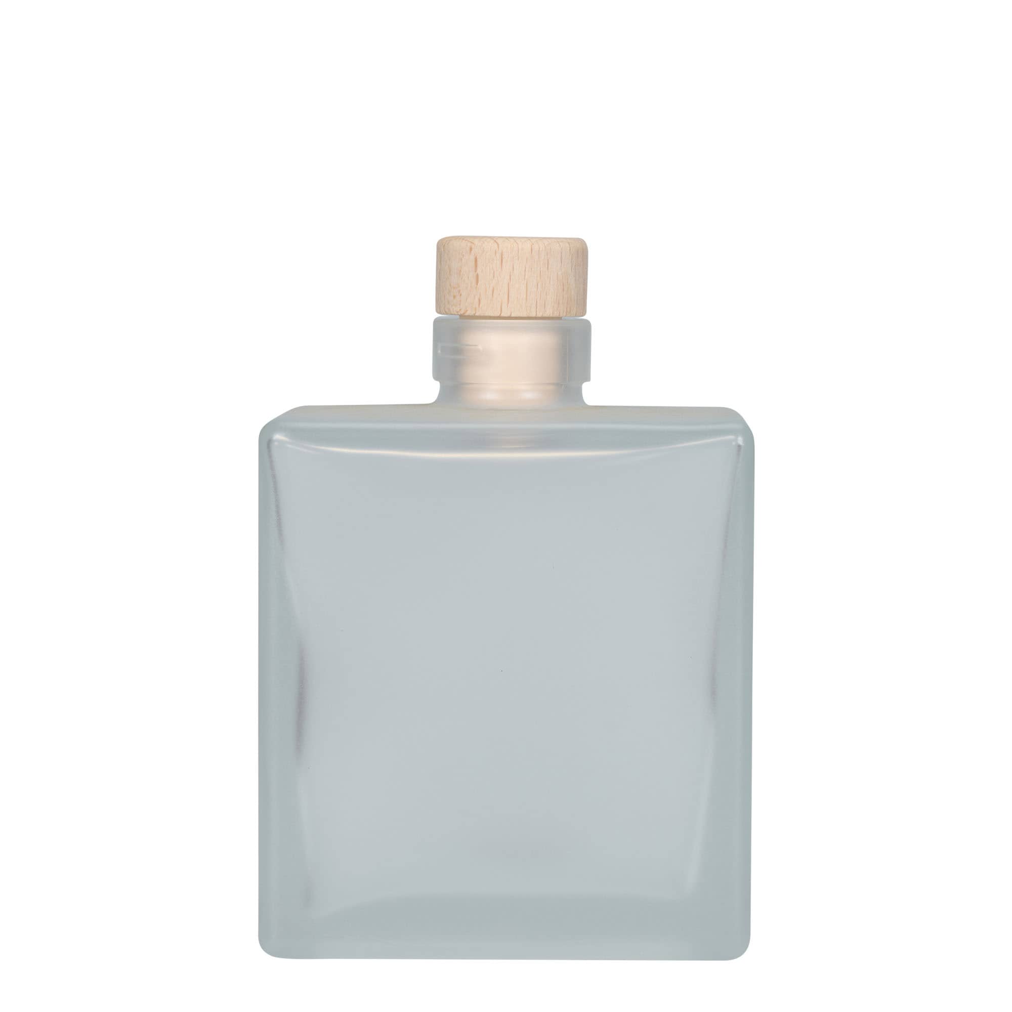 500 ml Garrafa de vidro 'Cube', quadrada, gelo, boca: Cortiça