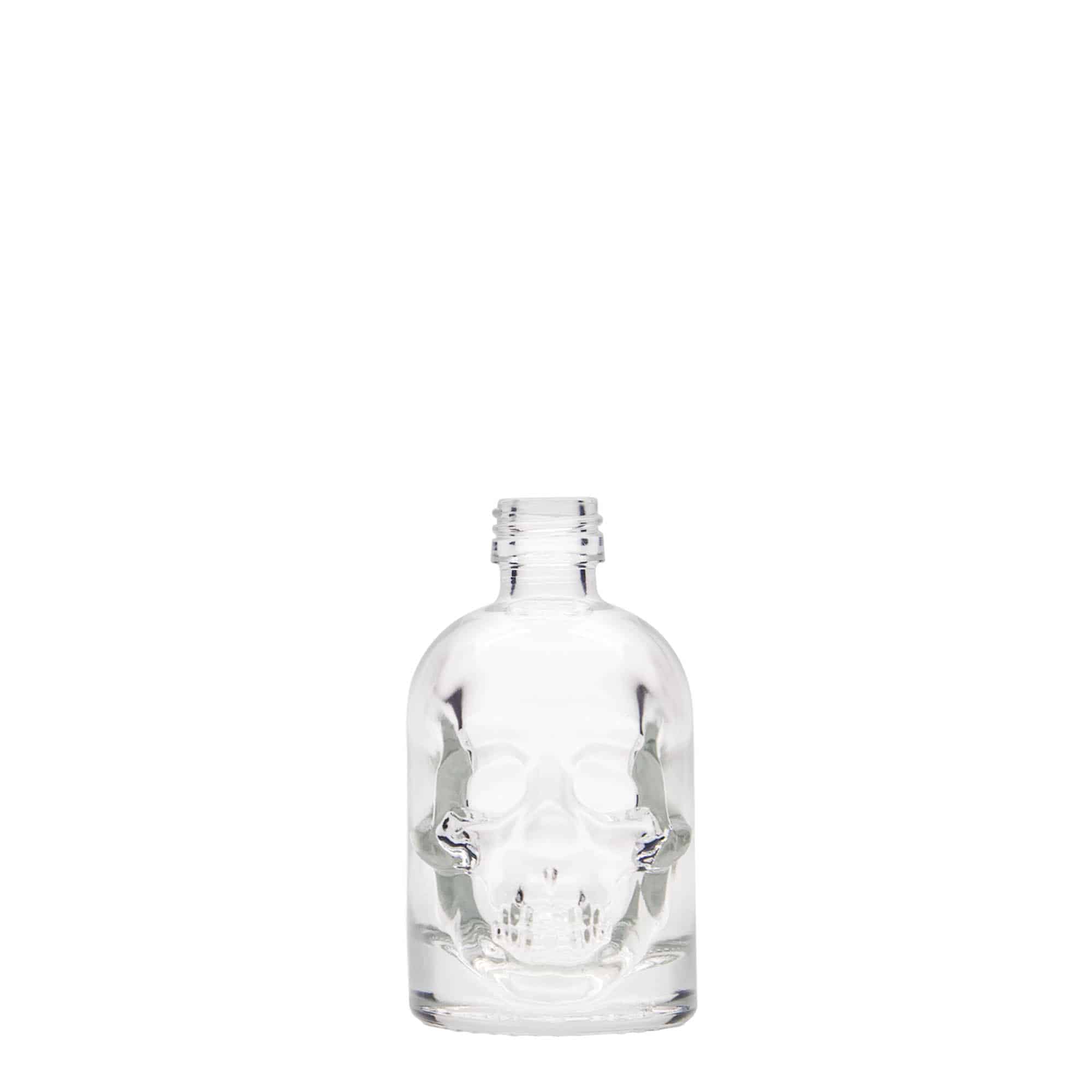 Frasco de vidro de 50 ml 'Caveira', boca: PP 18