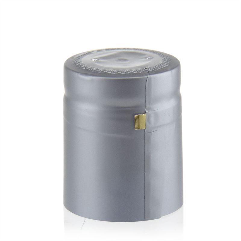 Cápsula termo-retrátil 32x41, plástico PVC, prata Cápsula termo-retrátil 32x41, plástico PVC, prata