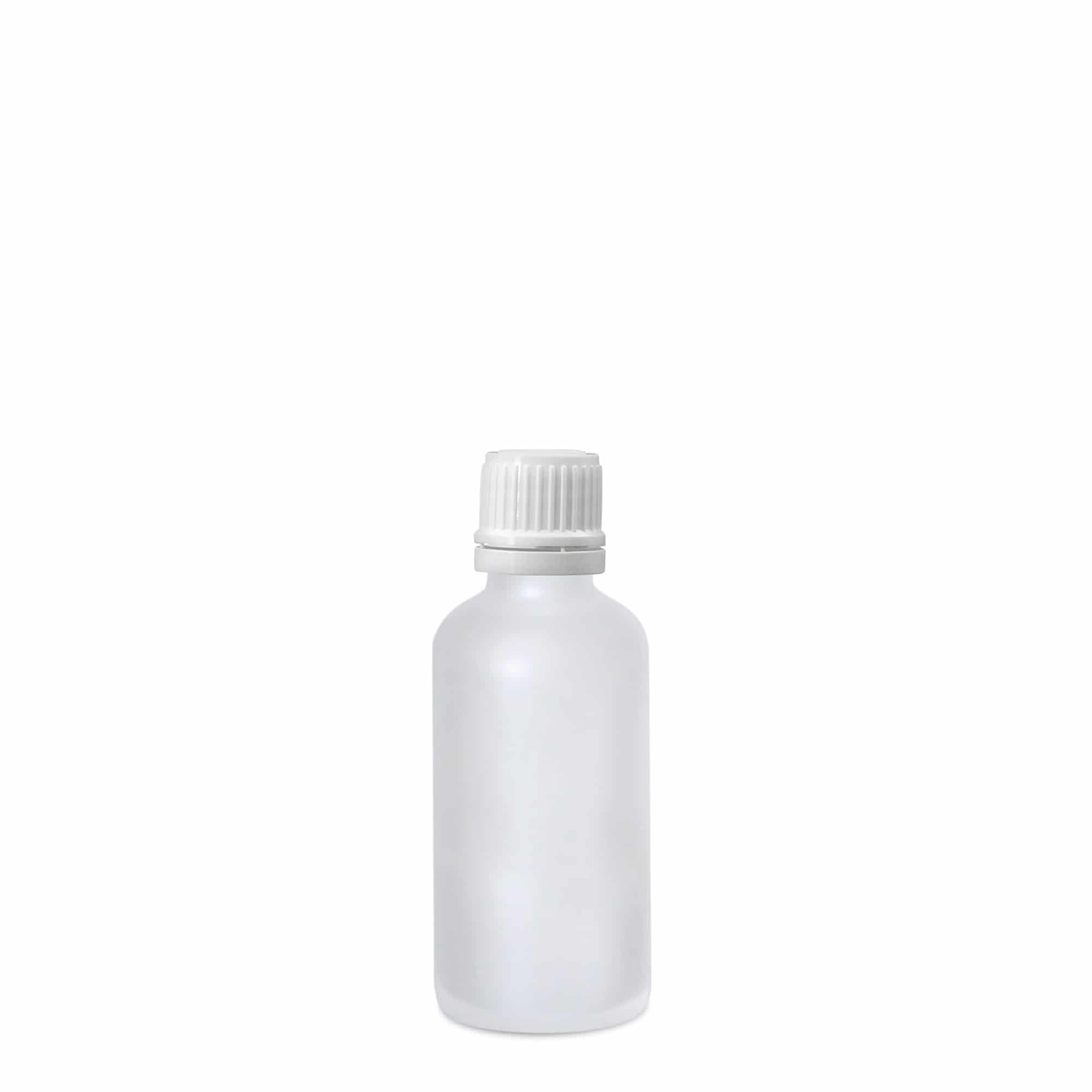 50 ml frasco médico, vidro, fosco, boca: DIN 18