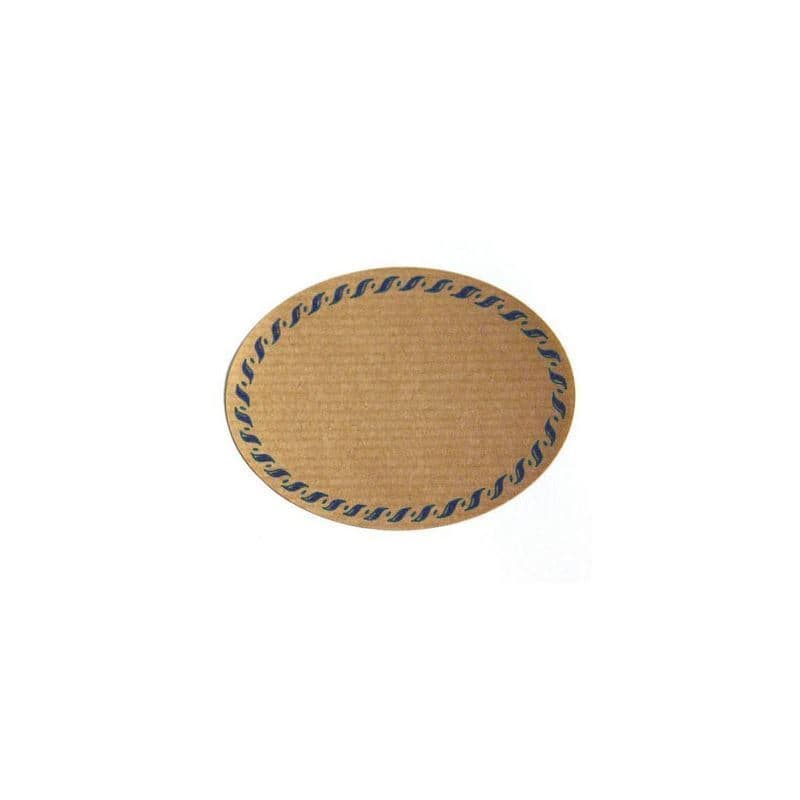 Etiqueta natural 'Kordelrand', oval, papel, azul-castanho Etiqueta natural 'Kordelrand', oval, papel, azul-castanho