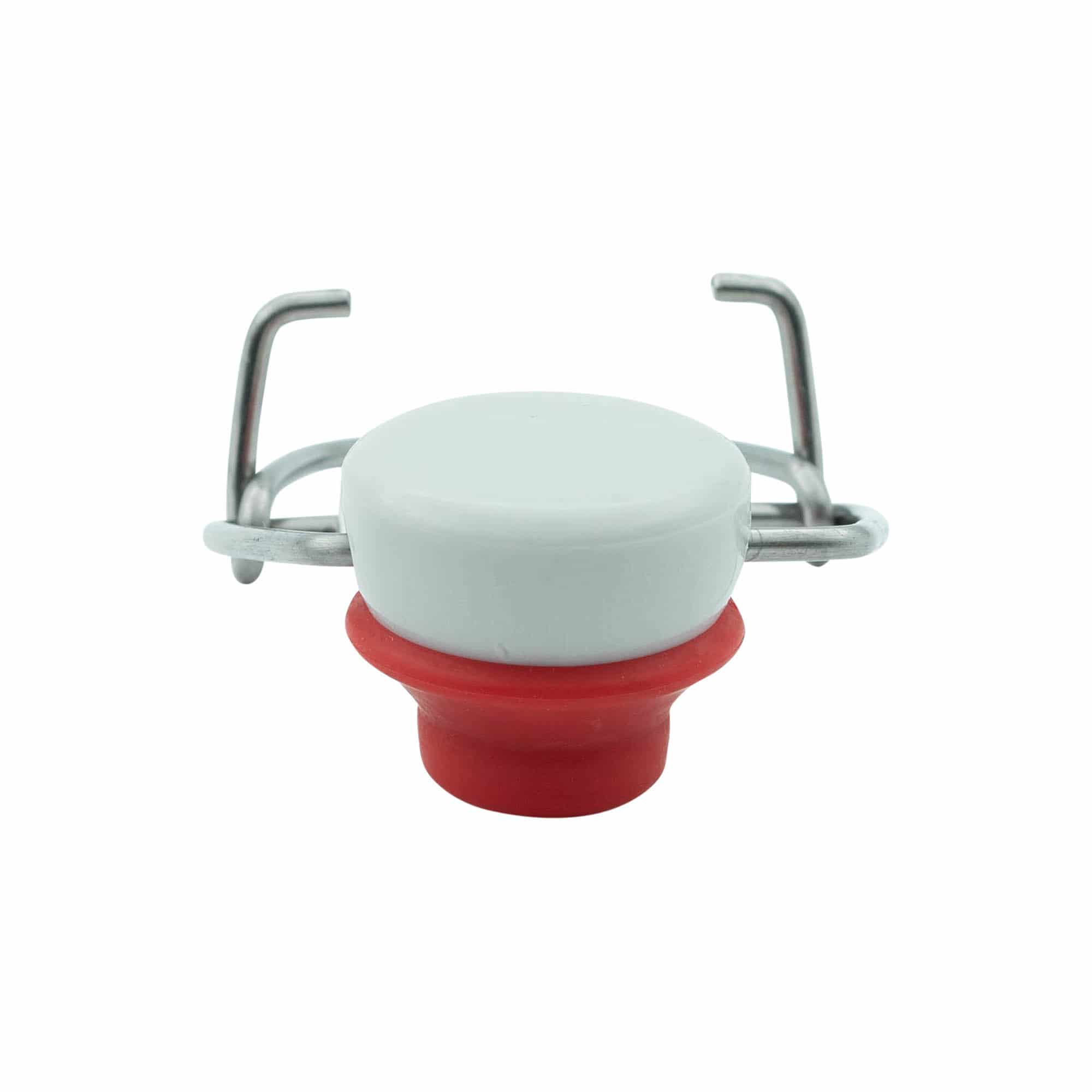 Fecho de pressão tamanho especial, plástico, vermelho-branco Fecho de pressão tamanho especial, plástico, vermelho-branco