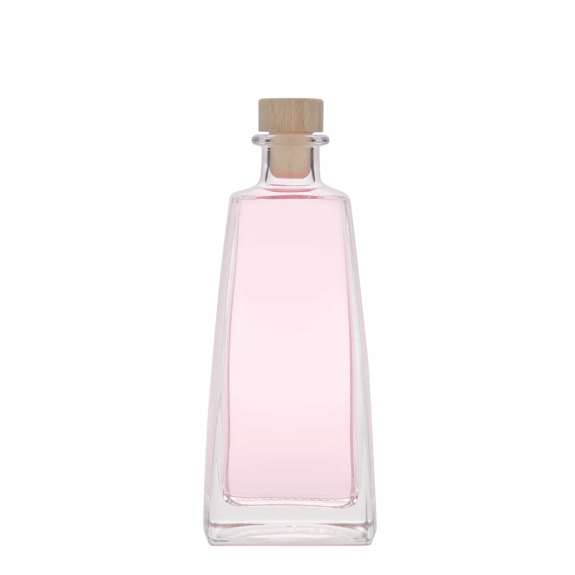 350 ml Garrafa de vidro 'Timmy', retangular, boca: Cortiça
