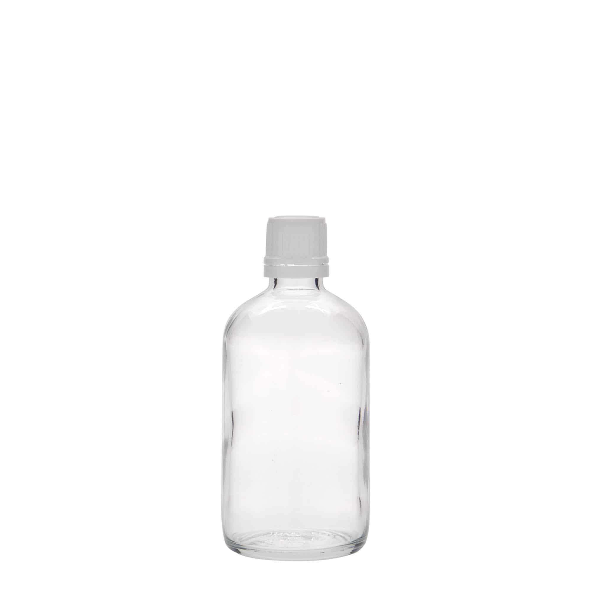 Frasco médico de 100 ml, vidro, boca: DIN 18