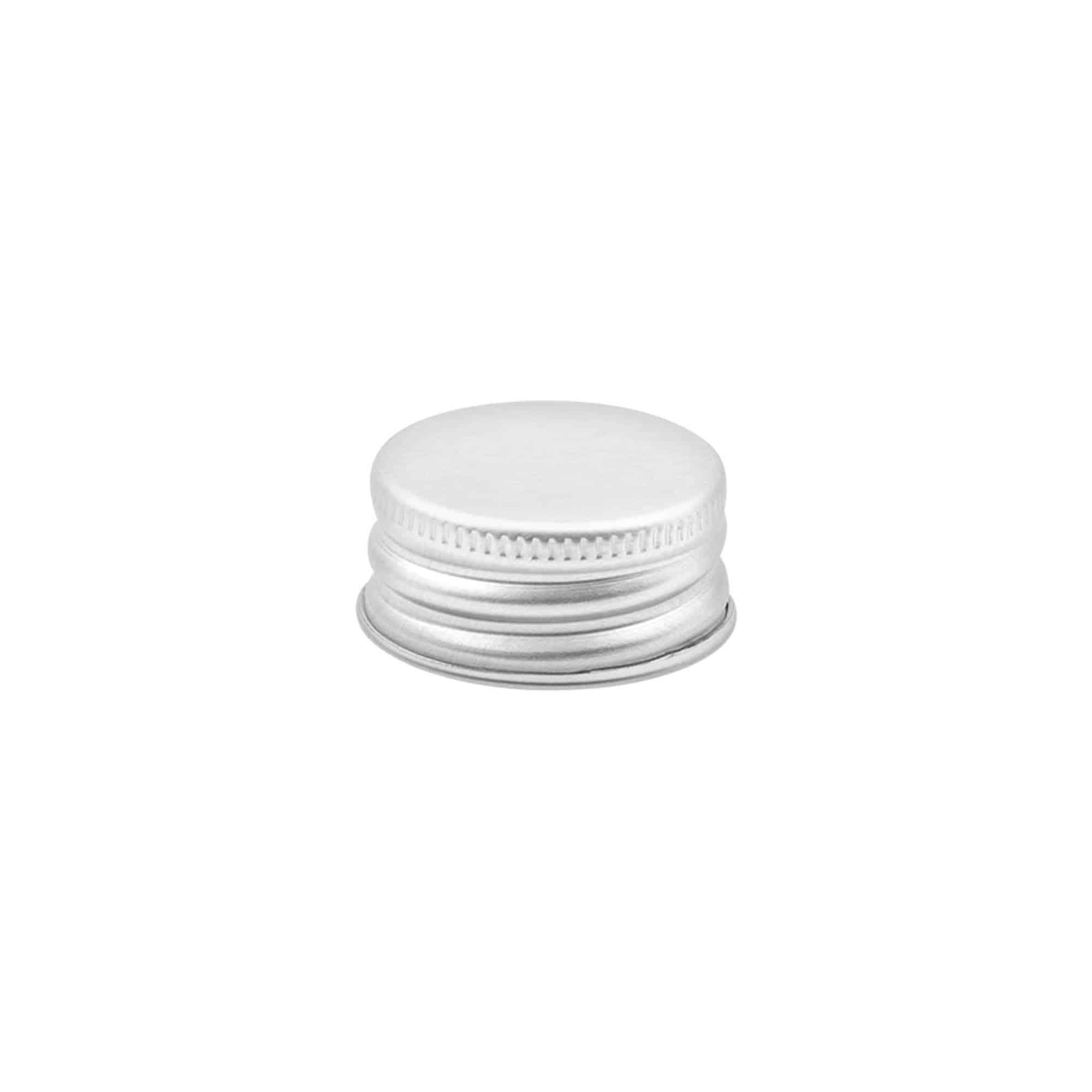 Tampa de rosca, metal, prateado, para boca: GPI 28/410 Tampa de rosca, metal, prateado, para boca: GPI 28/410