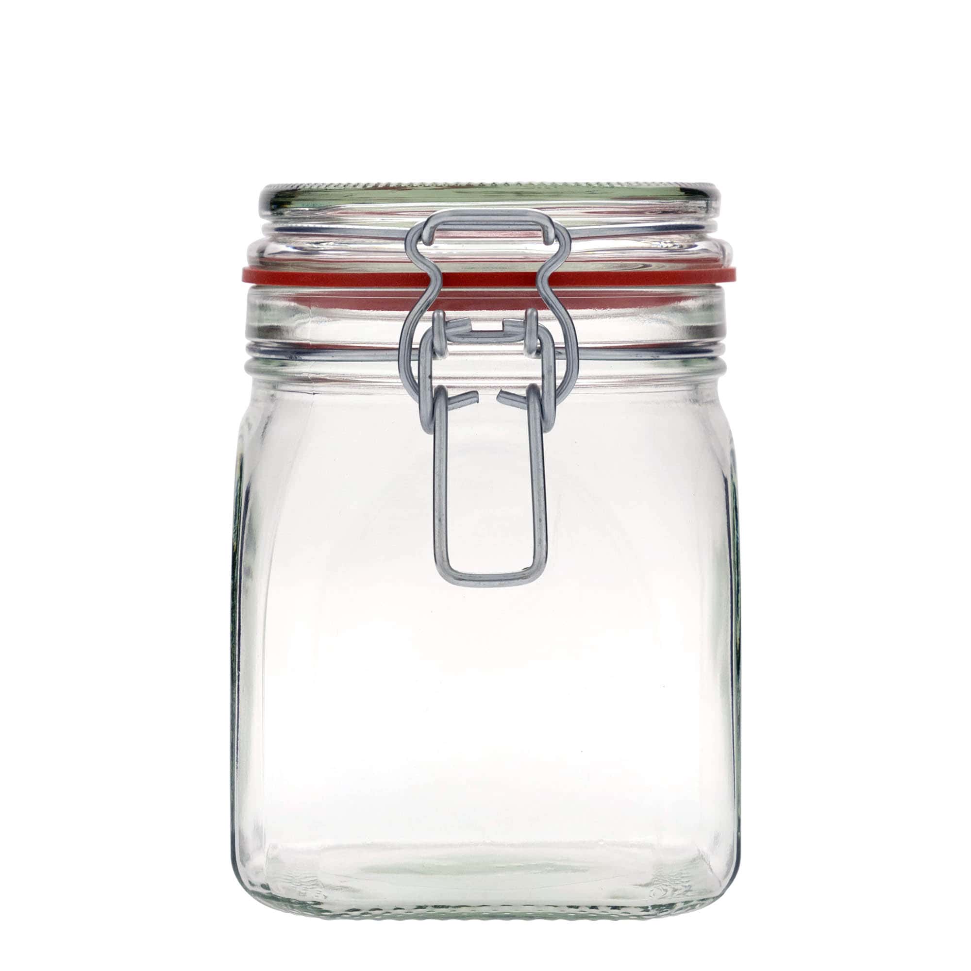900 ml Frasco hermético, quadrado, boca: Fecho hermético 900 ml Frasco hermético, quadrado, boca: Fecho hermético