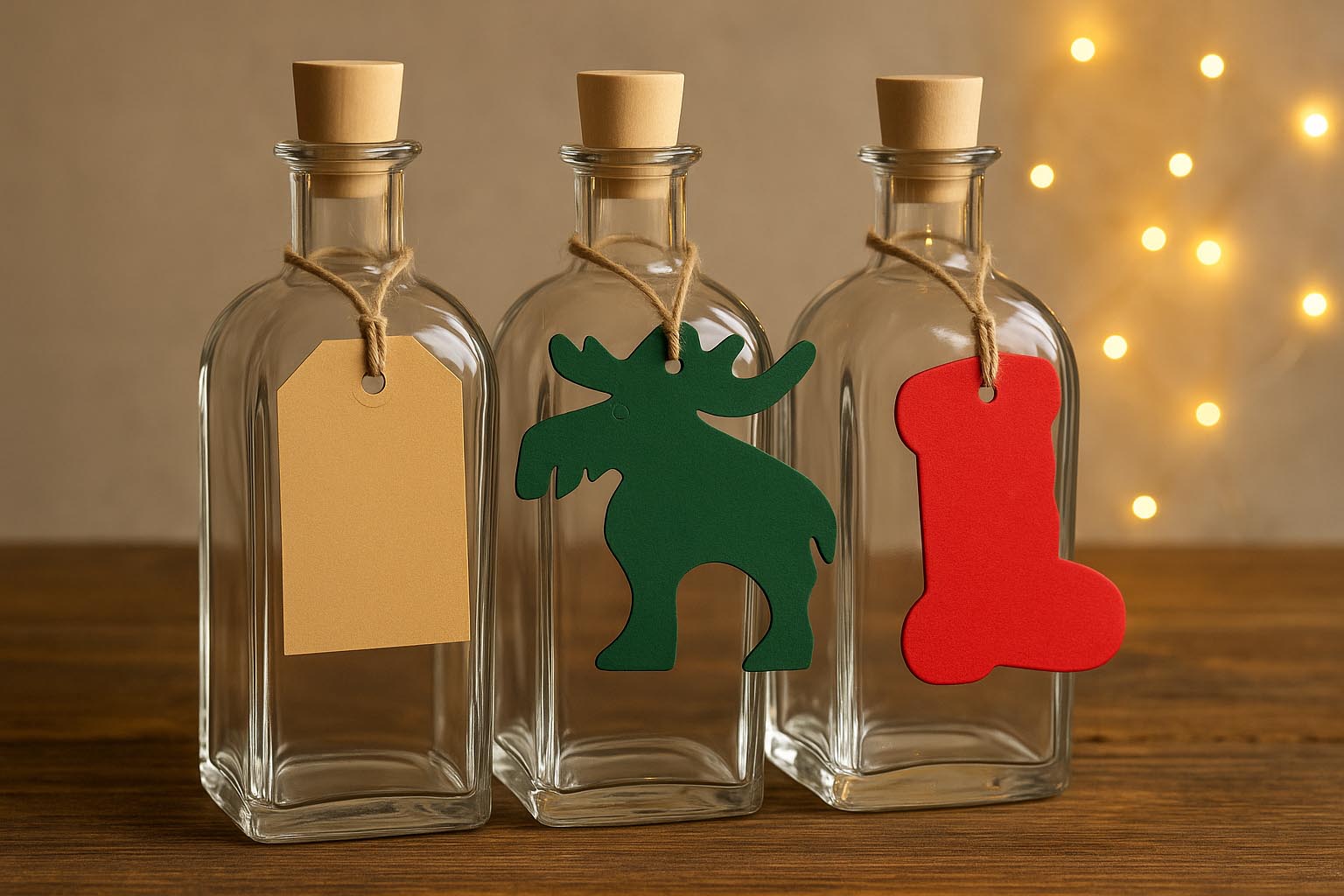 Etiqueta pendente retangular, castanha