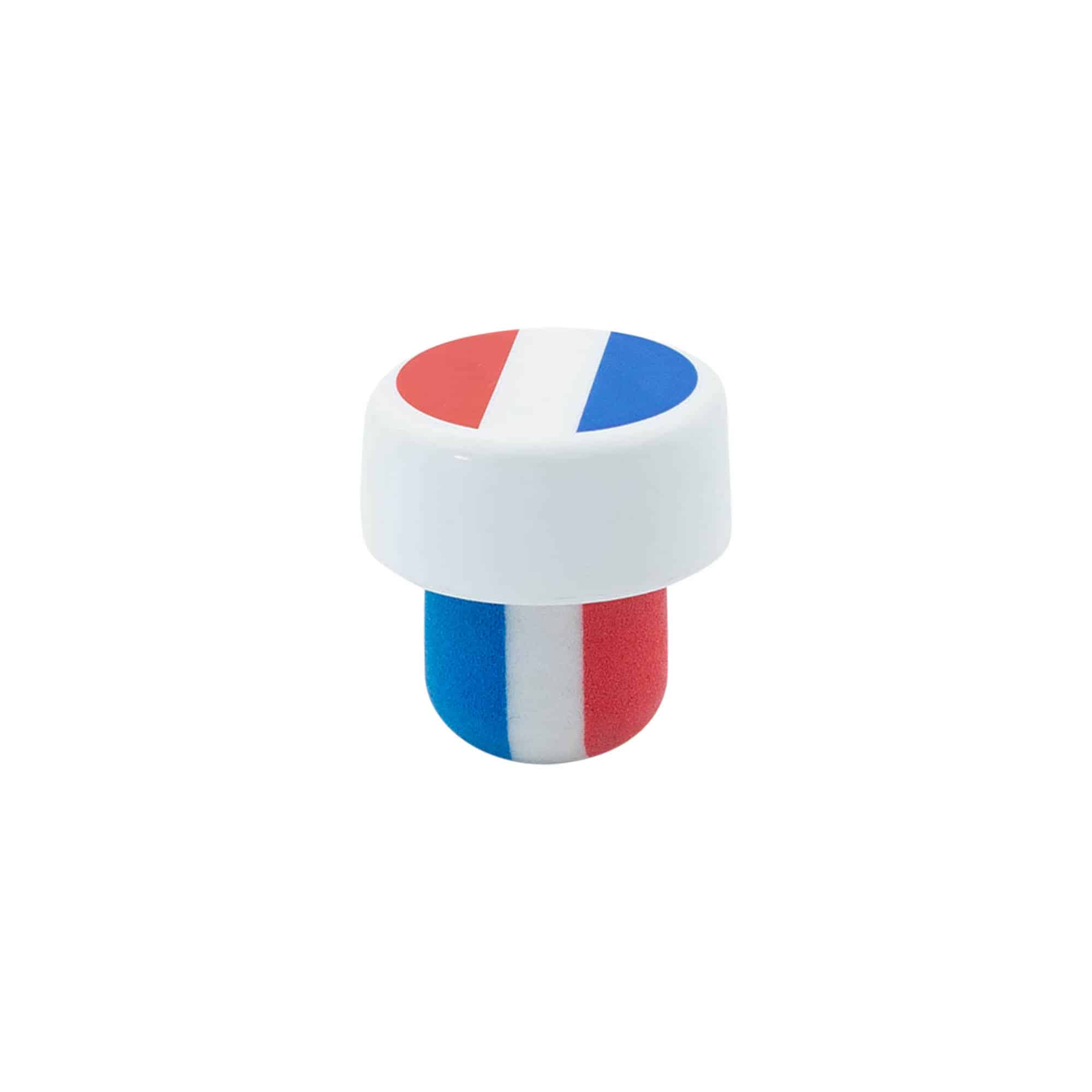 Rolhas capsuladas 19 mm 'França', plástico, várias cores, para boca: Cortiça Rolhas capsuladas 19 mm 'França', plástico, várias cores, para boca: Cortiça