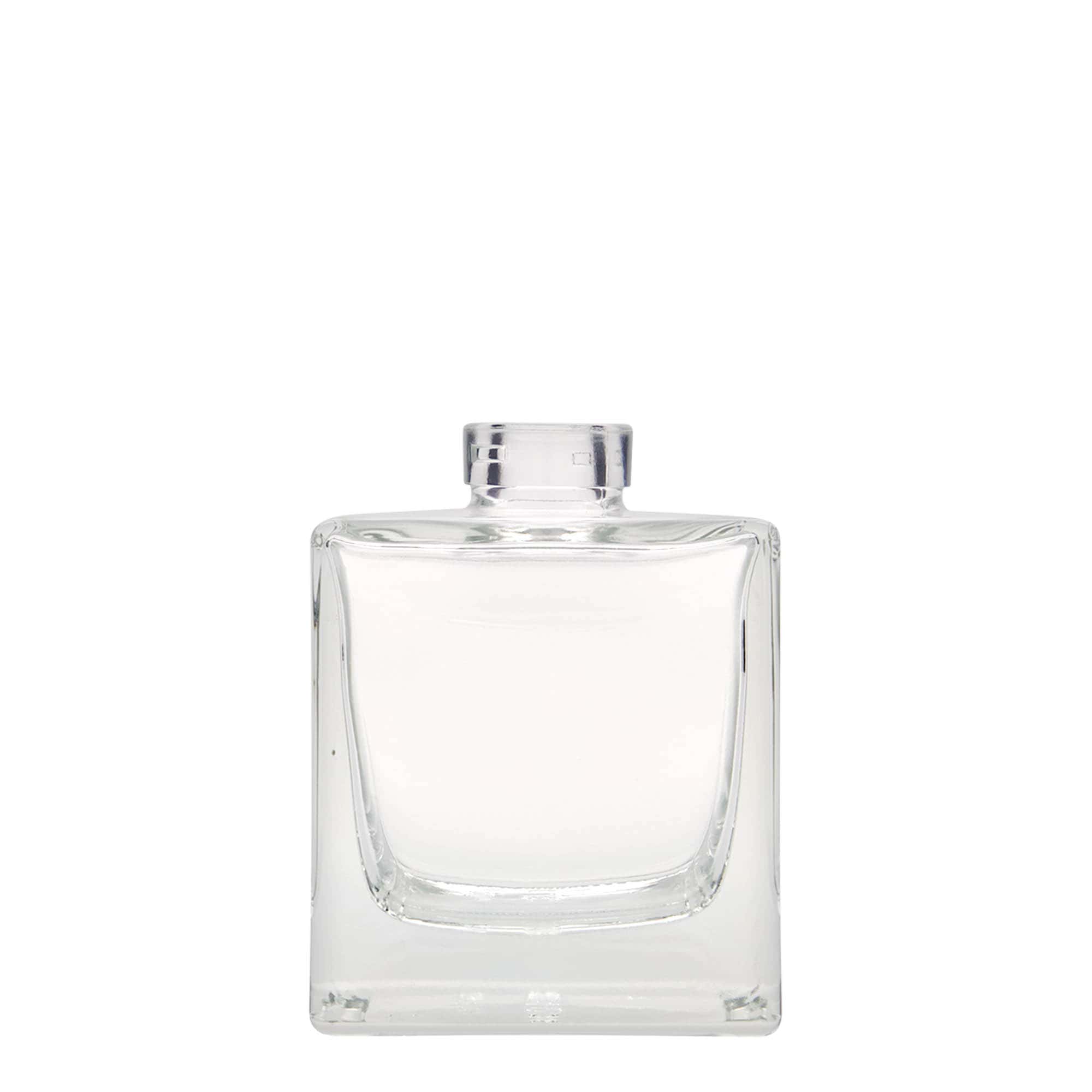 Frasco de vidro de 200 ml 'Cube', quadrado, boca: cortiça