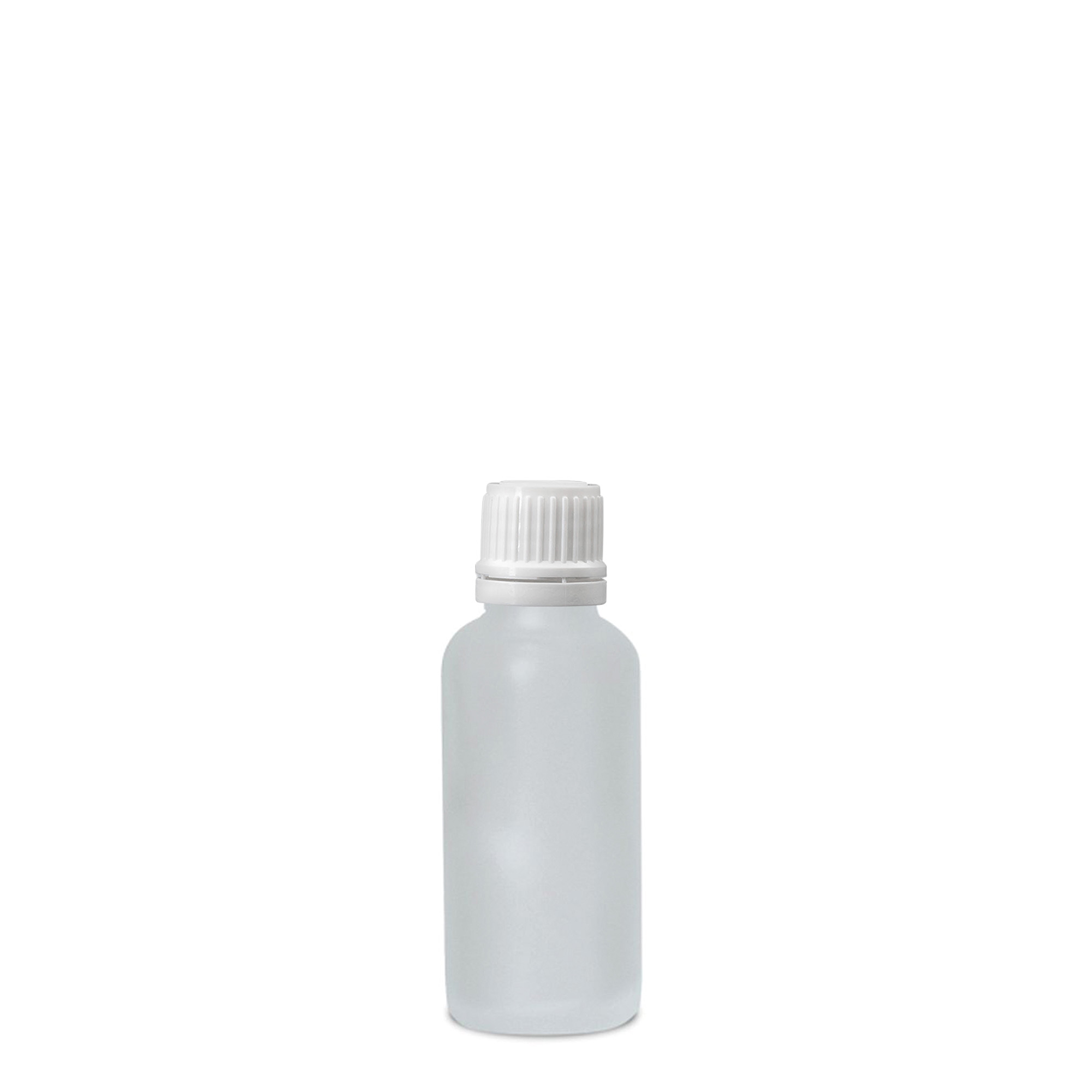 Frasco de medicamento de 30 ml, vidro, fosco, boca: DIN 18 Frasco de medicamento de 30 ml, vidro, fosco, boca: DIN 18