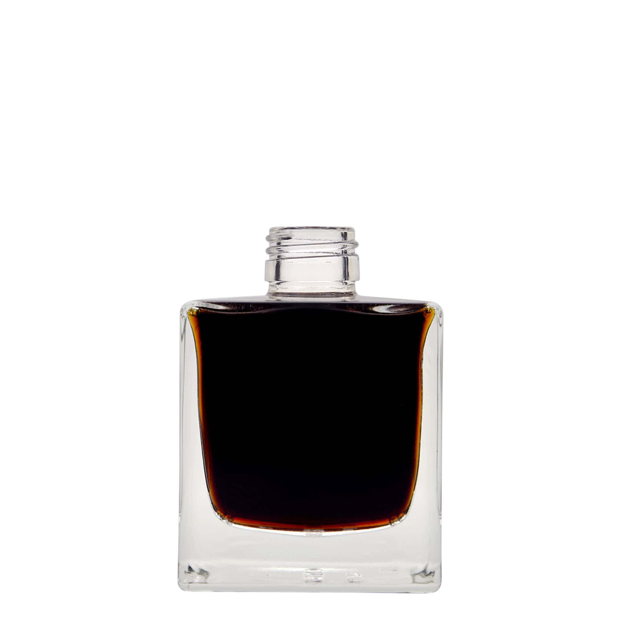 Frasco de vidro de 200 ml 'Cube', quadrado, boca: PP 28