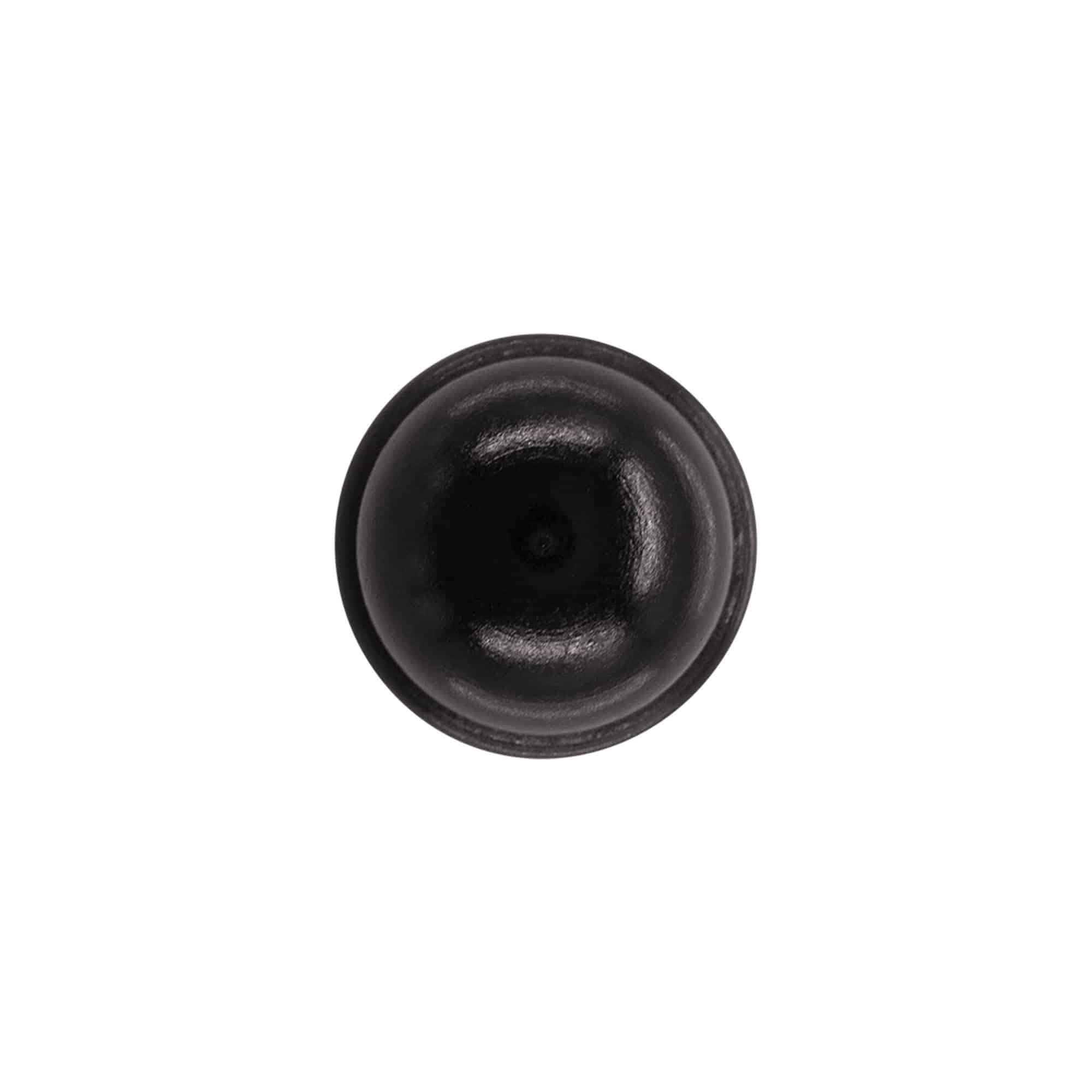 Rolha de aperto 19 mm "Melão", madeira/PE, preta, para bocal: cortiça