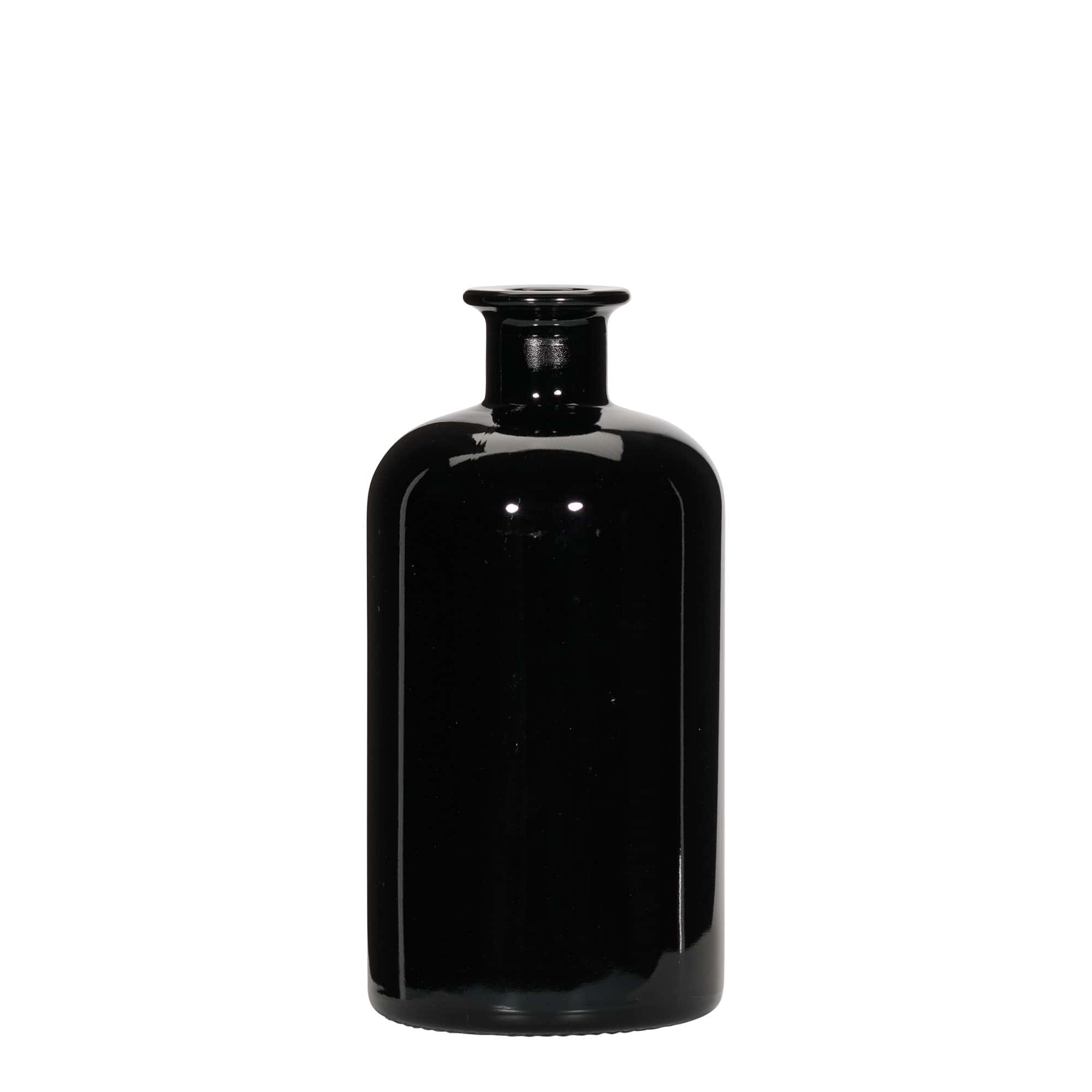 500 ml Garrafa de vidro farmacêutica, preto, boca: Cortiça 500 ml Garrafa de vidro farmacêutica, preto, boca: Cortiça