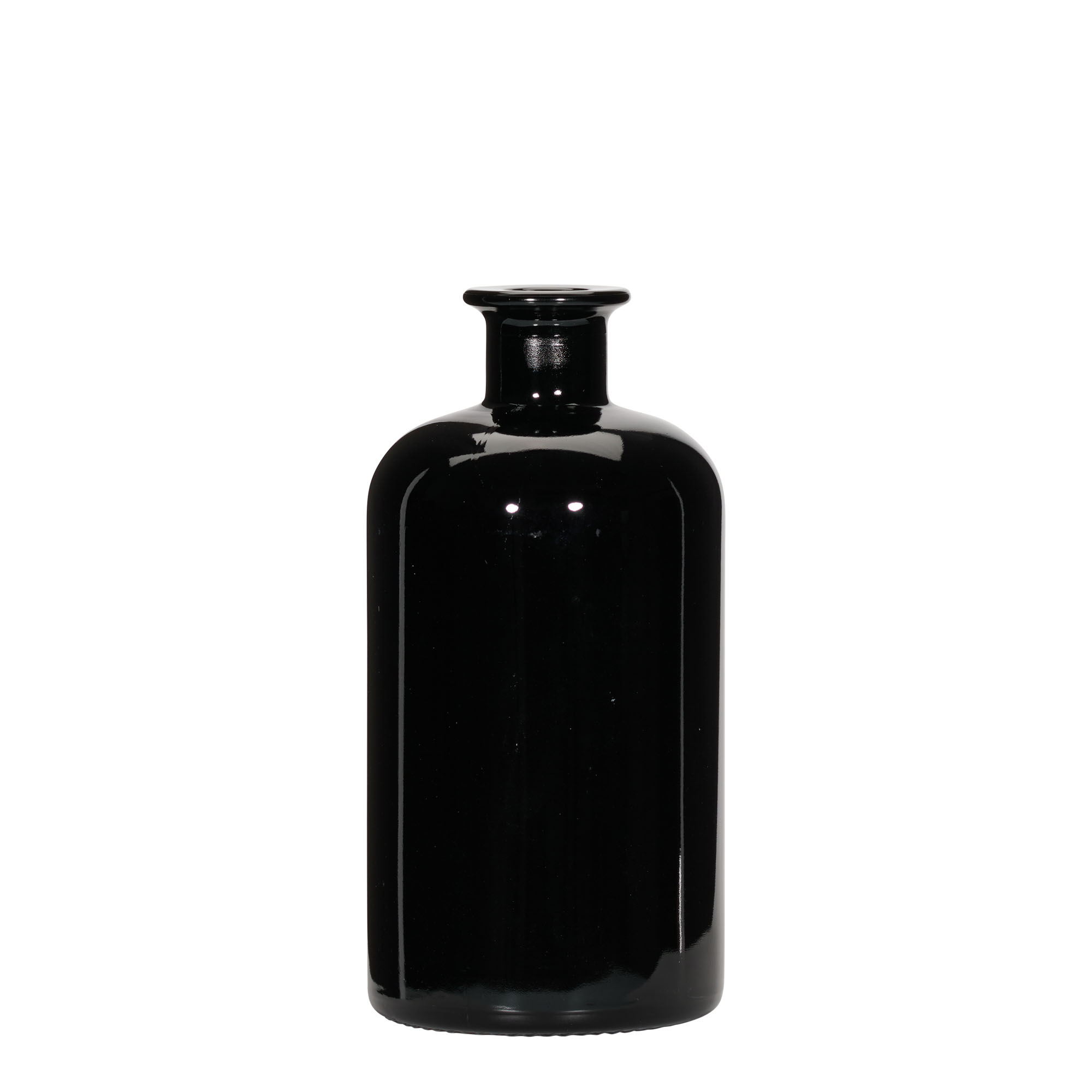 Frasco de vidro de 500 ml, tipo farmacêutico, preto, boca: cortiça Frasco de vidro de 500 ml, tipo farmacêutico, preto, boca: cortiça