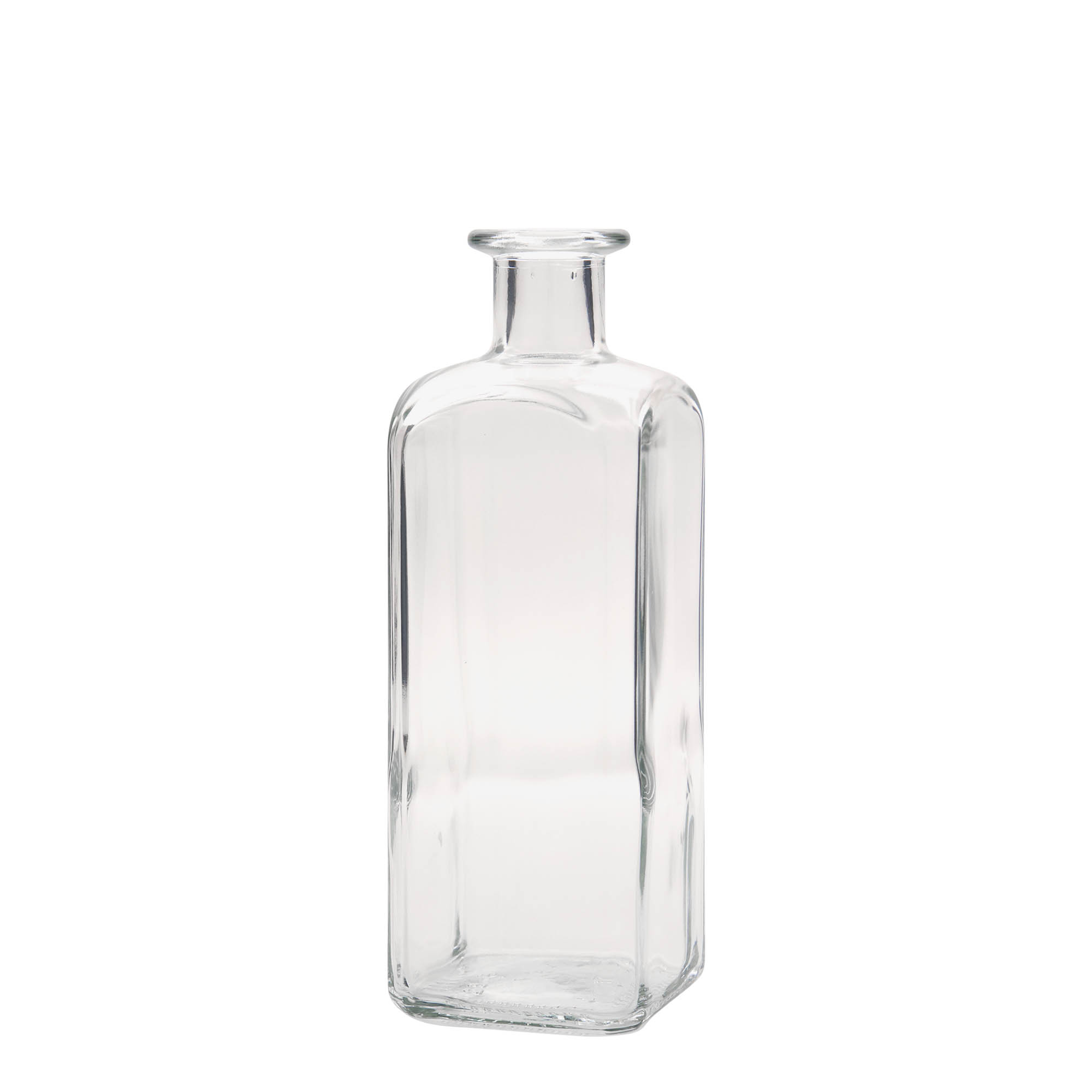 Garrafa de vidro de 500 ml Apotheker Carré, quadrada, boca: cortiça Garrafa de vidro de 500 ml Apotheker Carré, quadrada, boca: cortiça