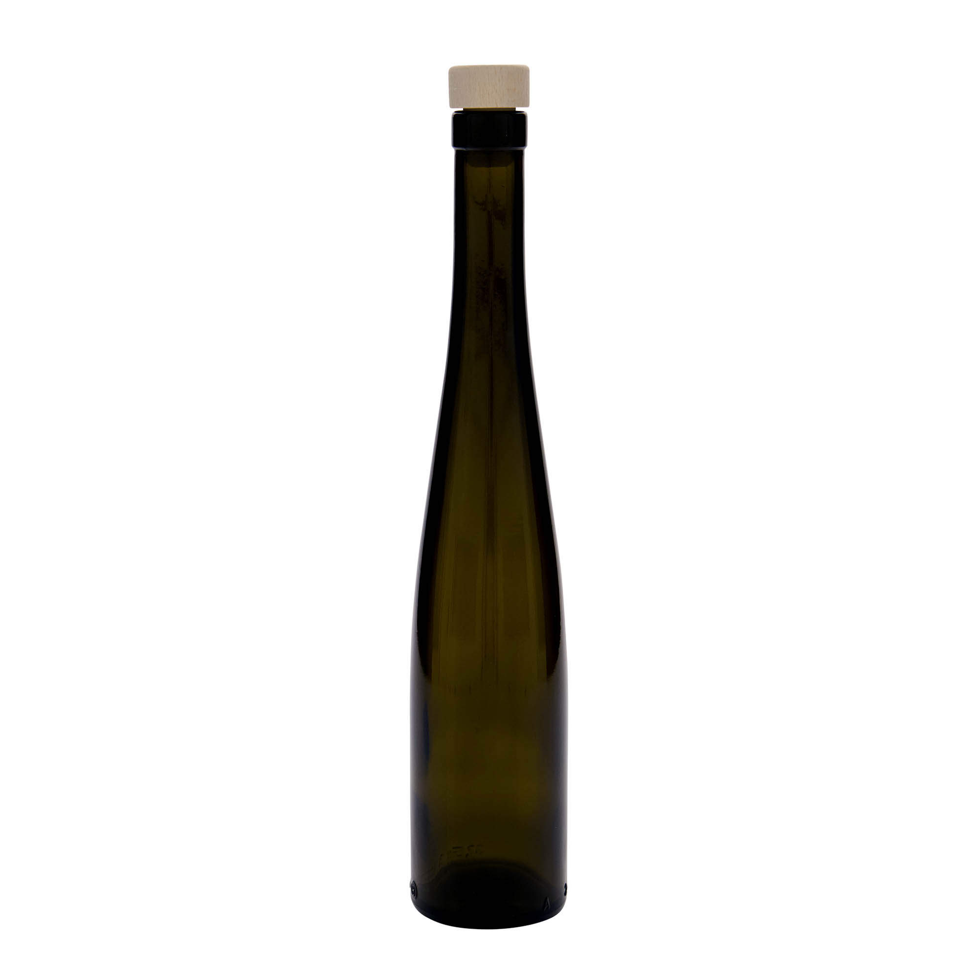 Garrafa de vidro de 375 ml 'Weinschlegel', verde antigo, boca: cortiça