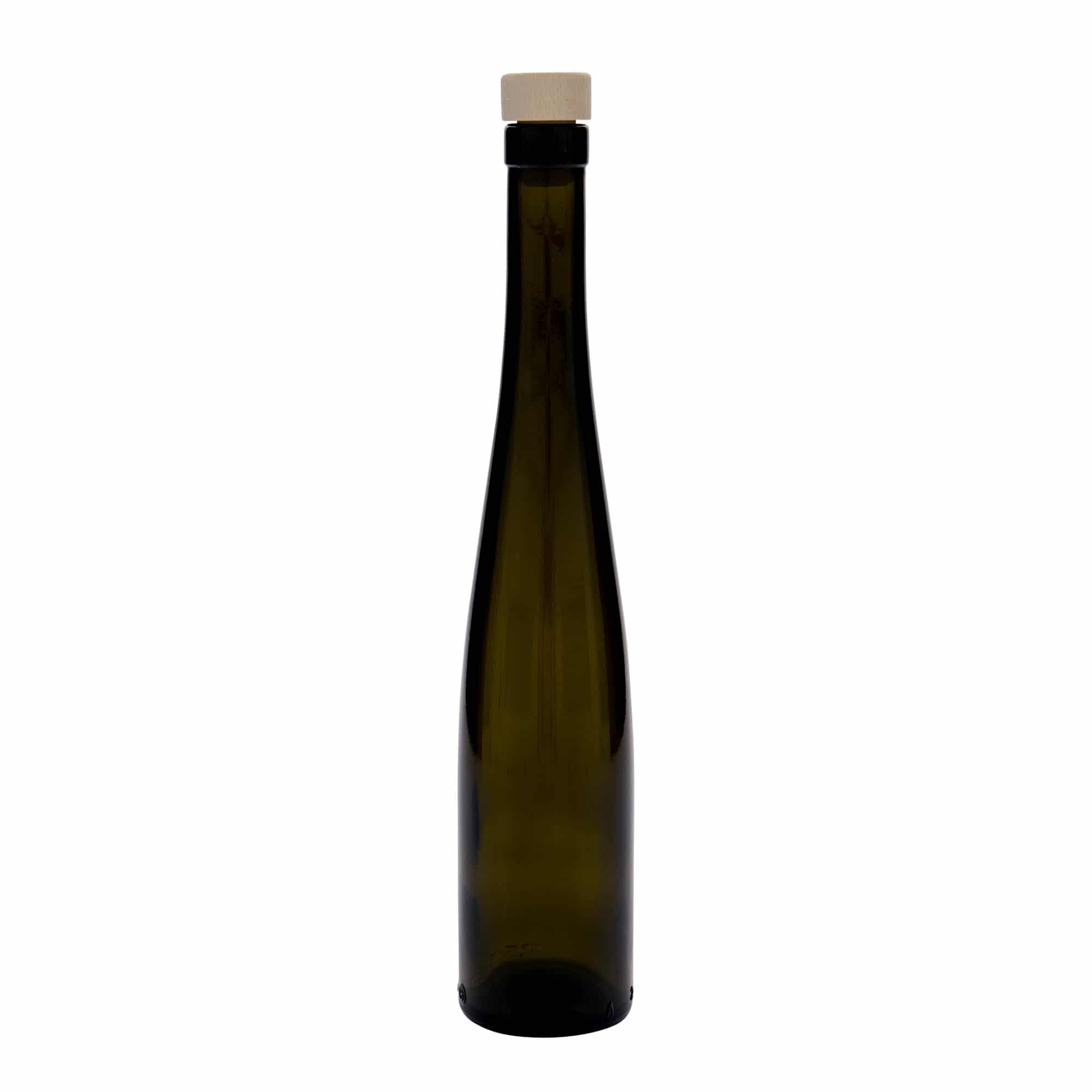 Garrafa de vidro de 375 ml 'Weinschlegel', verde antigo, boca: cortiça