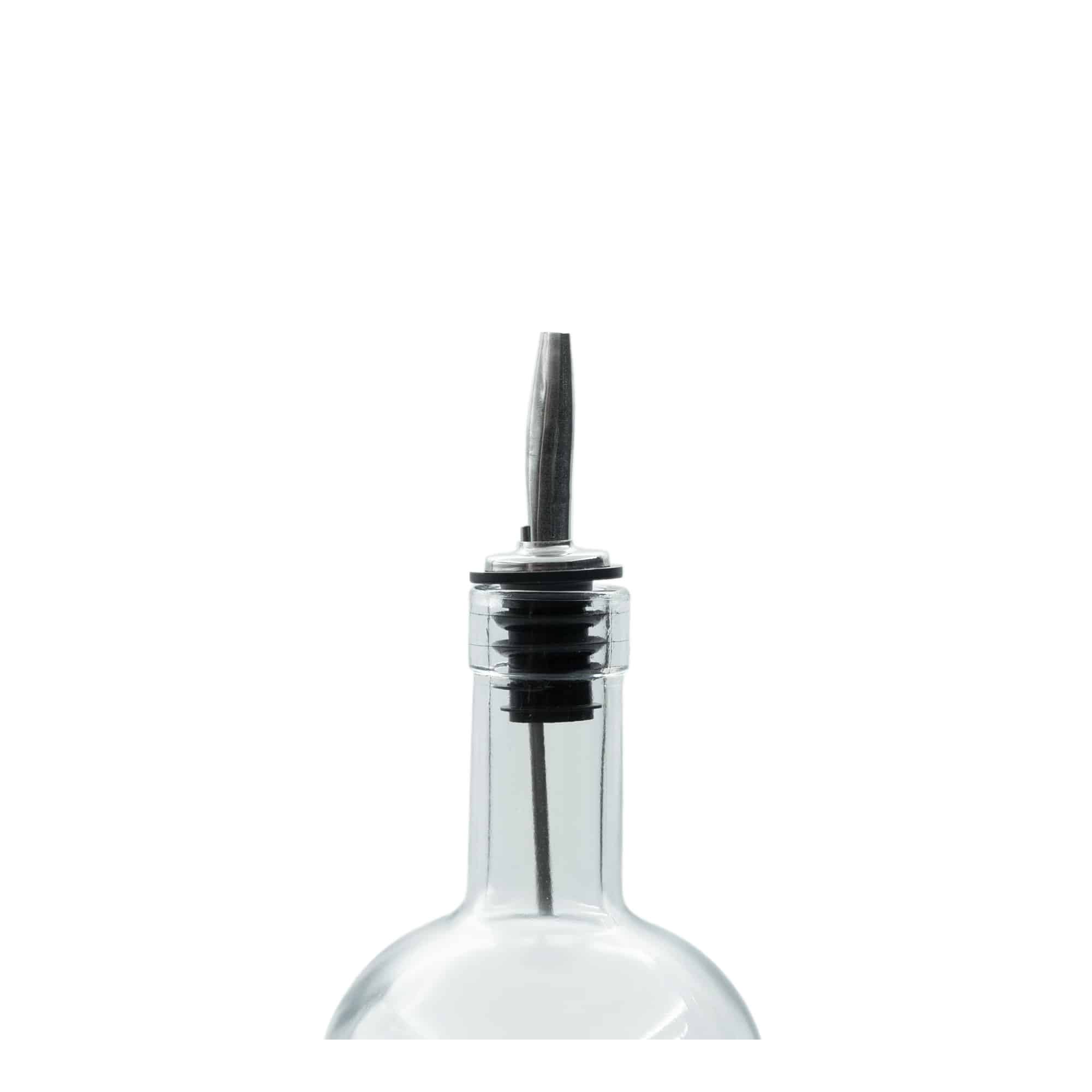 Vertedor de garrafas inox com tubo de ar, aço inox, prateado-preto