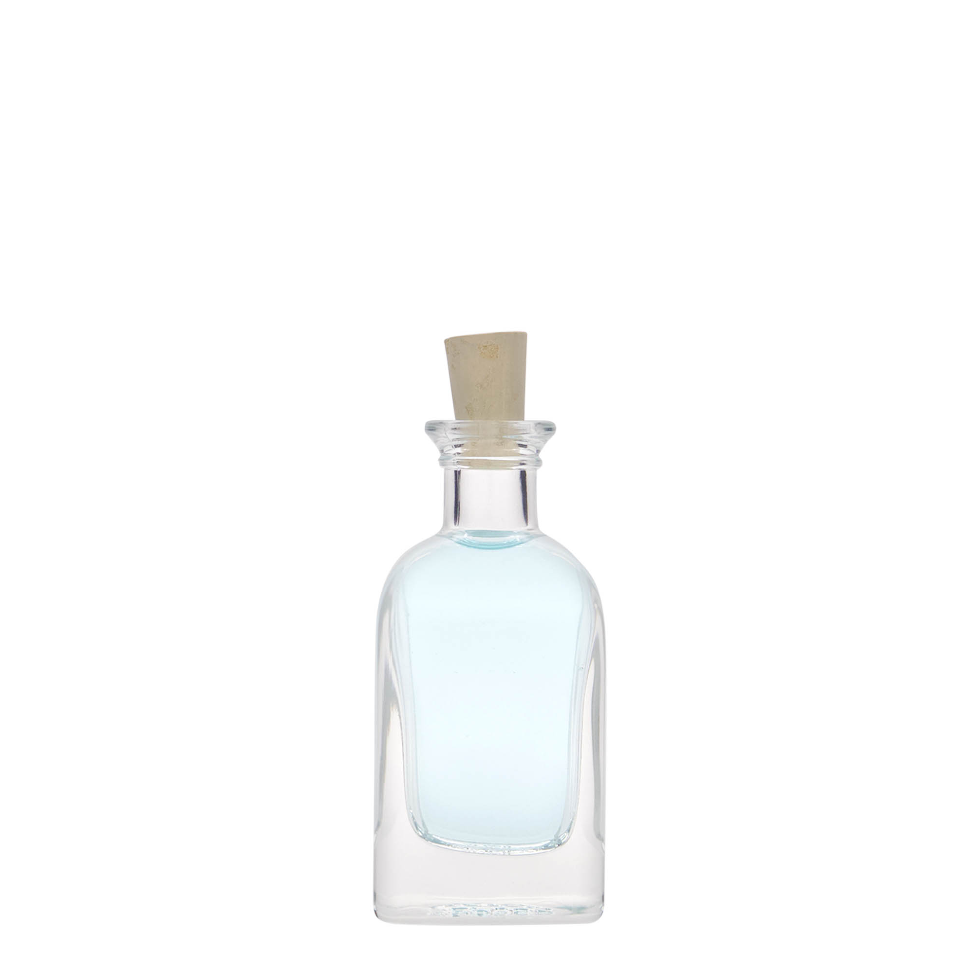 Frasco de vidro de 40 ml Apotheker Carré, quadrado, gargalo: cortiça Frasco de vidro de 40 ml Apotheker Carré, quadrado, gargalo: cortiça