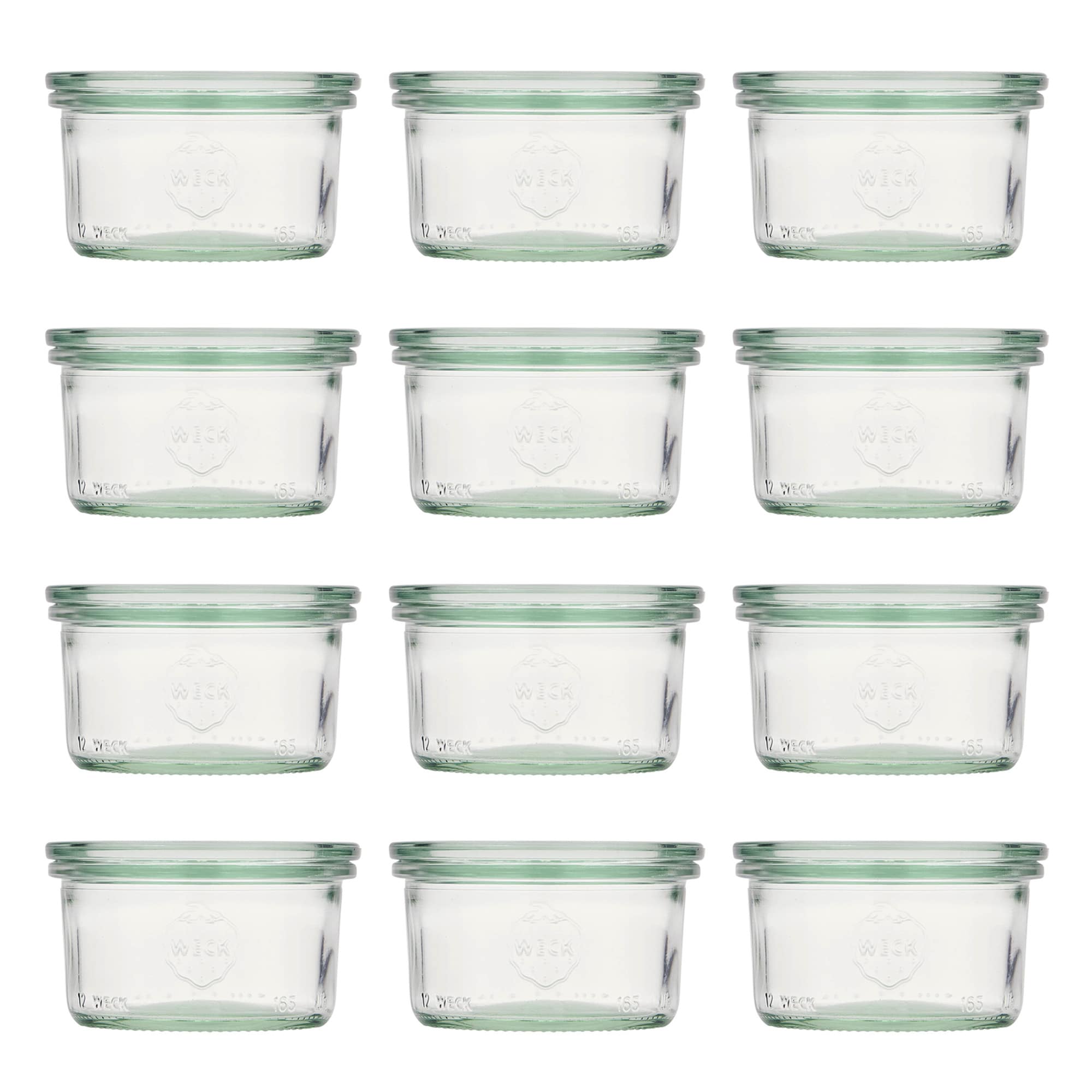 12x 165 ml frasco WECK com tampa de vidro RR 80