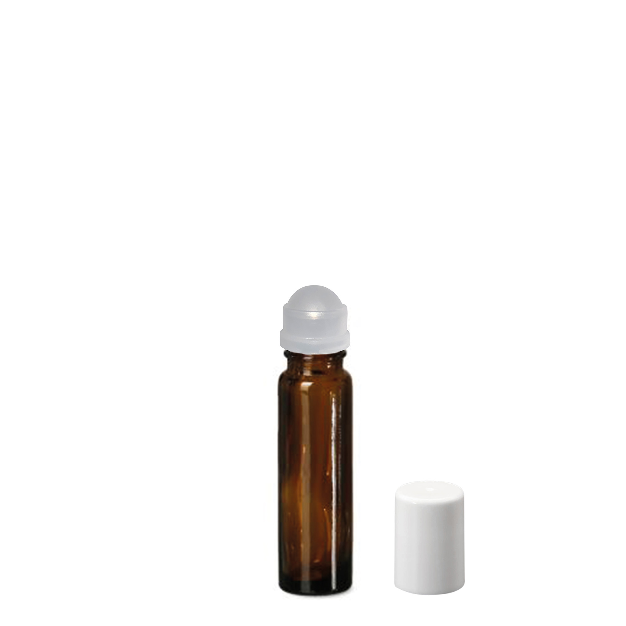 Frasco roll-on de 10 ml, vidro, castanho, boca: tampa de rosca
