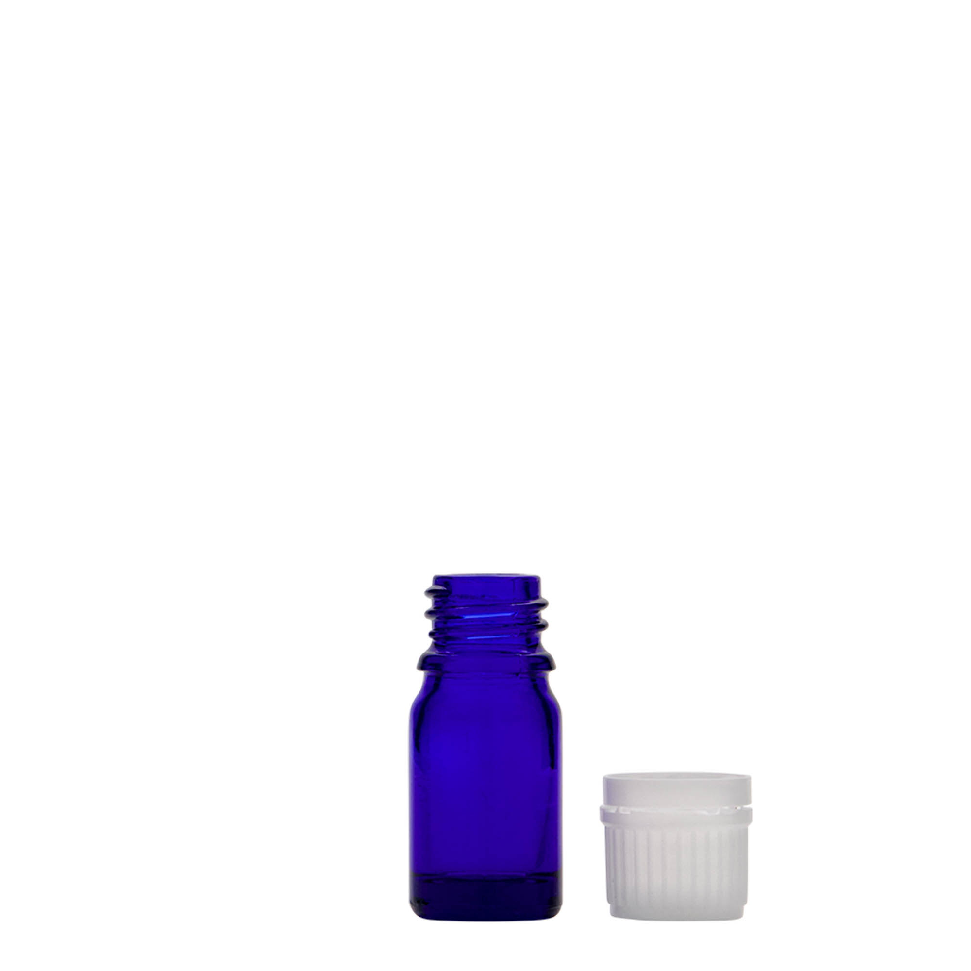 Frasco de medicamento de 5 ml, vidro, azul royal, boca: DIN 18 Frasco de medicamento de 5 ml, vidro, azul royal, boca: DIN 18