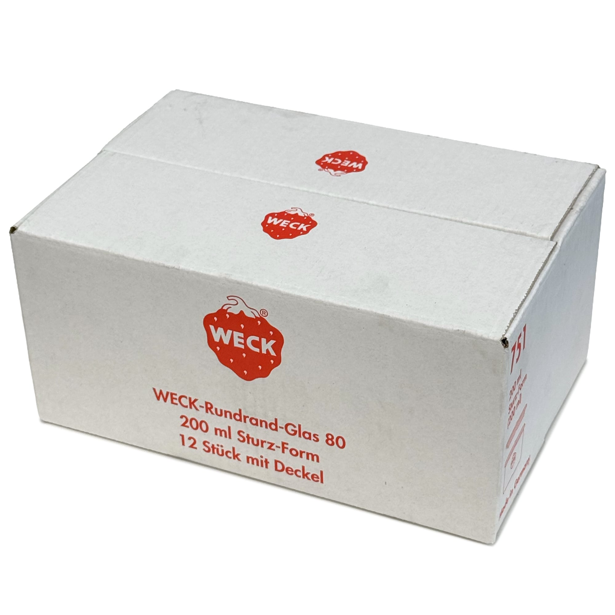 12x 200 ml frasco WECK com tampa de vidro RR 80