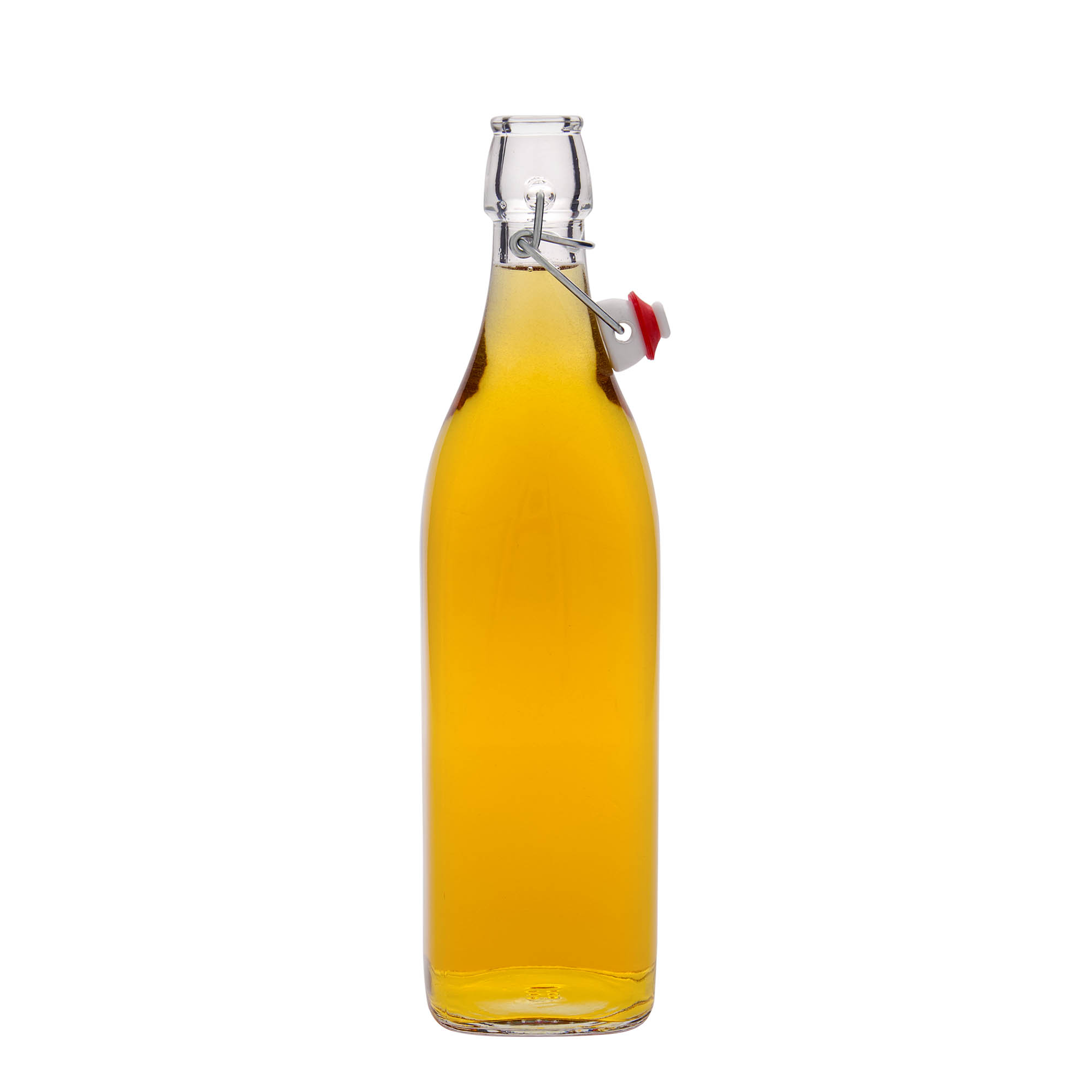 Garrafa de vidro 1.000 ml 'Swing', quadrada, boca: fecho de mola Garrafa de vidro 1.000 ml 'Swing', quadrada, boca: fecho de mola