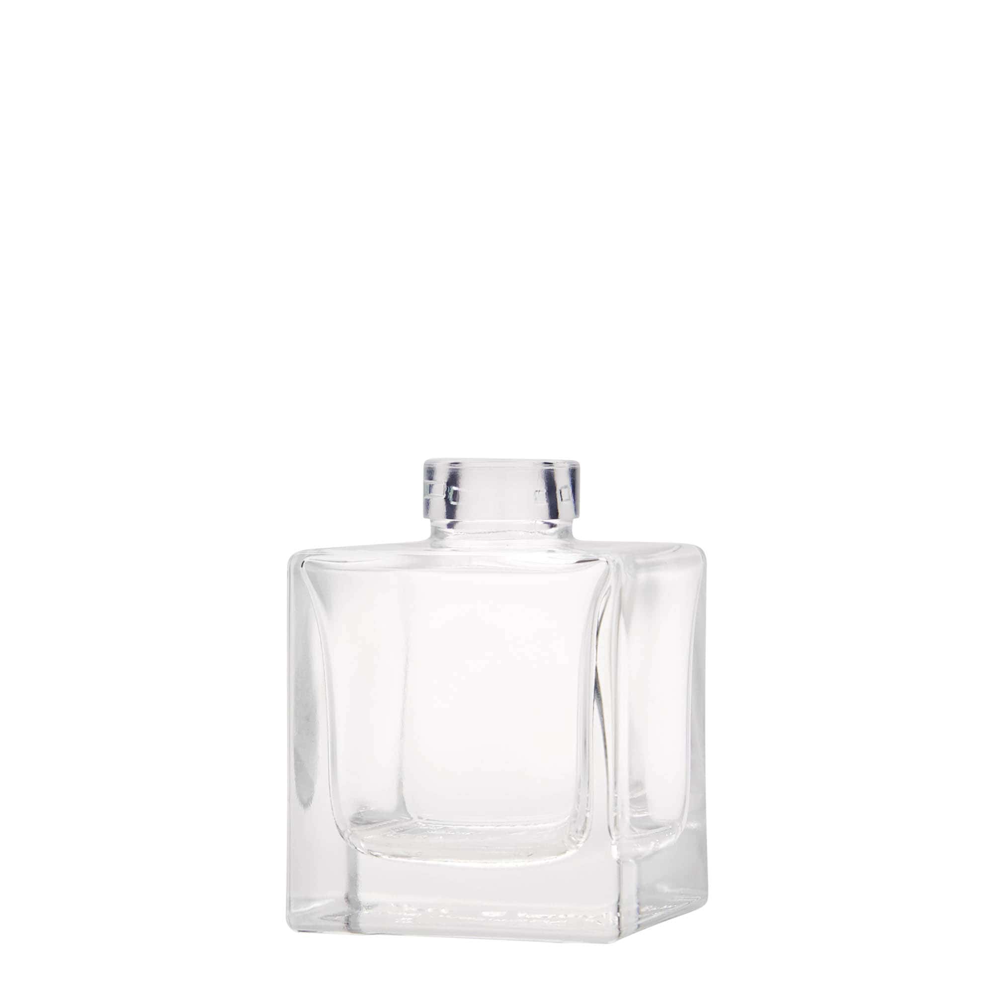 Frasco de vidro de 100 ml 'Cube', quadrado, abertura: cortiça