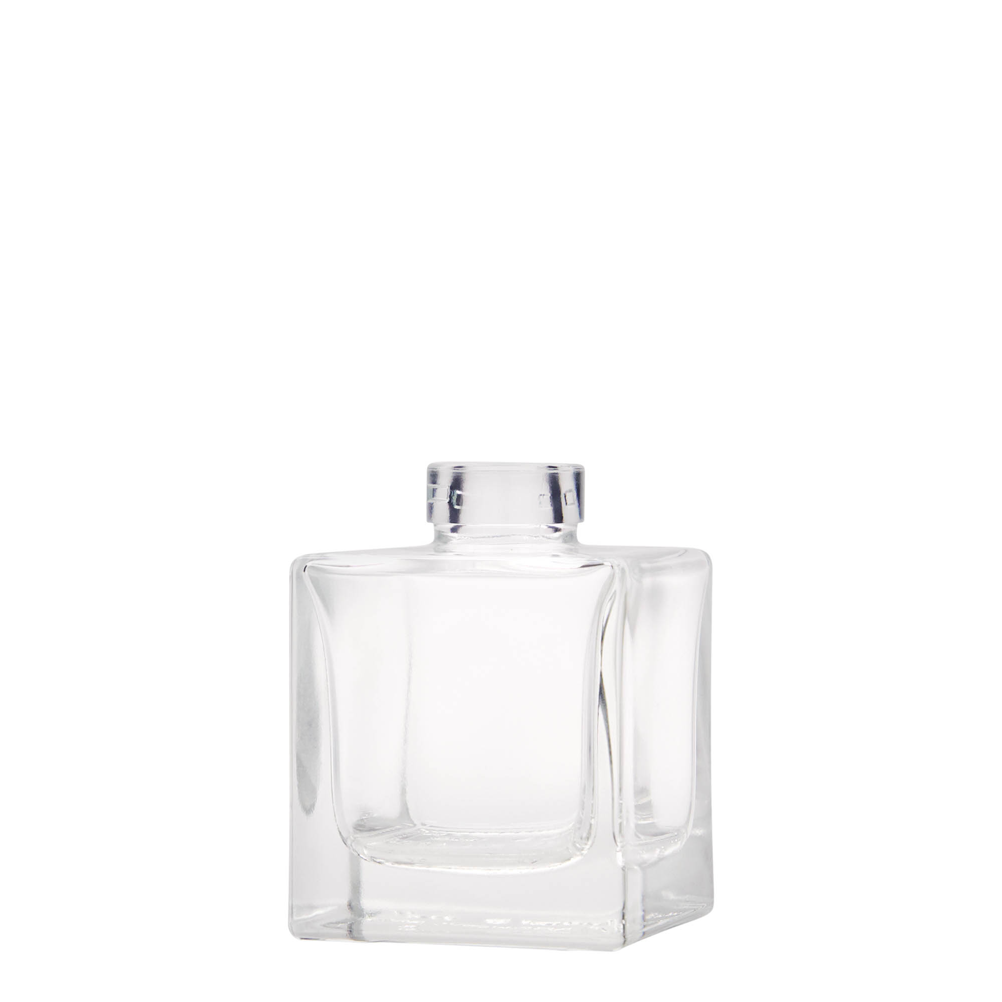Frasco de vidro de 100 ml 'Cube', quadrado, abertura: cortiça