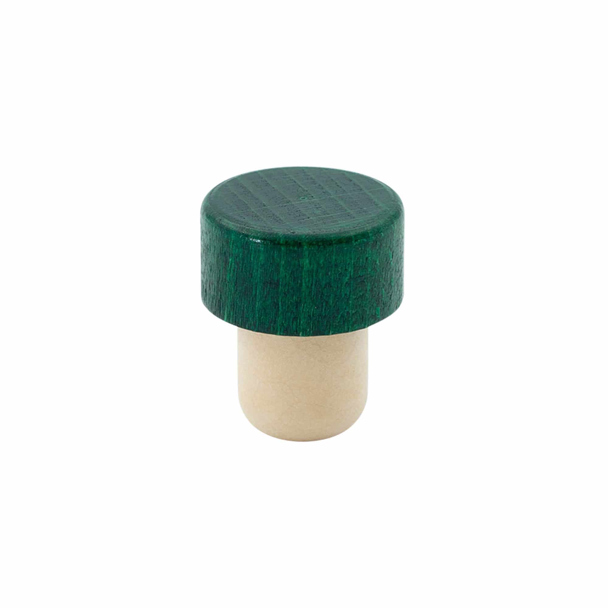 Rolhas capsuladas 19 mm, madeira, verde, para boca: Cortiça Rolhas capsuladas 19 mm, madeira, verde, para boca: Cortiça